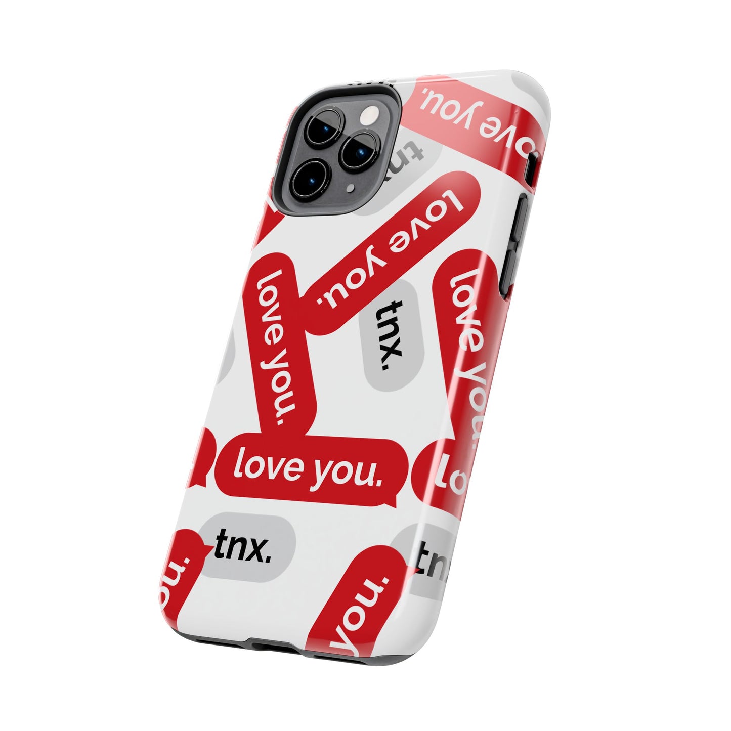 Love You&Tnx Tough Phone Case - Stylish and Protective for iPhone