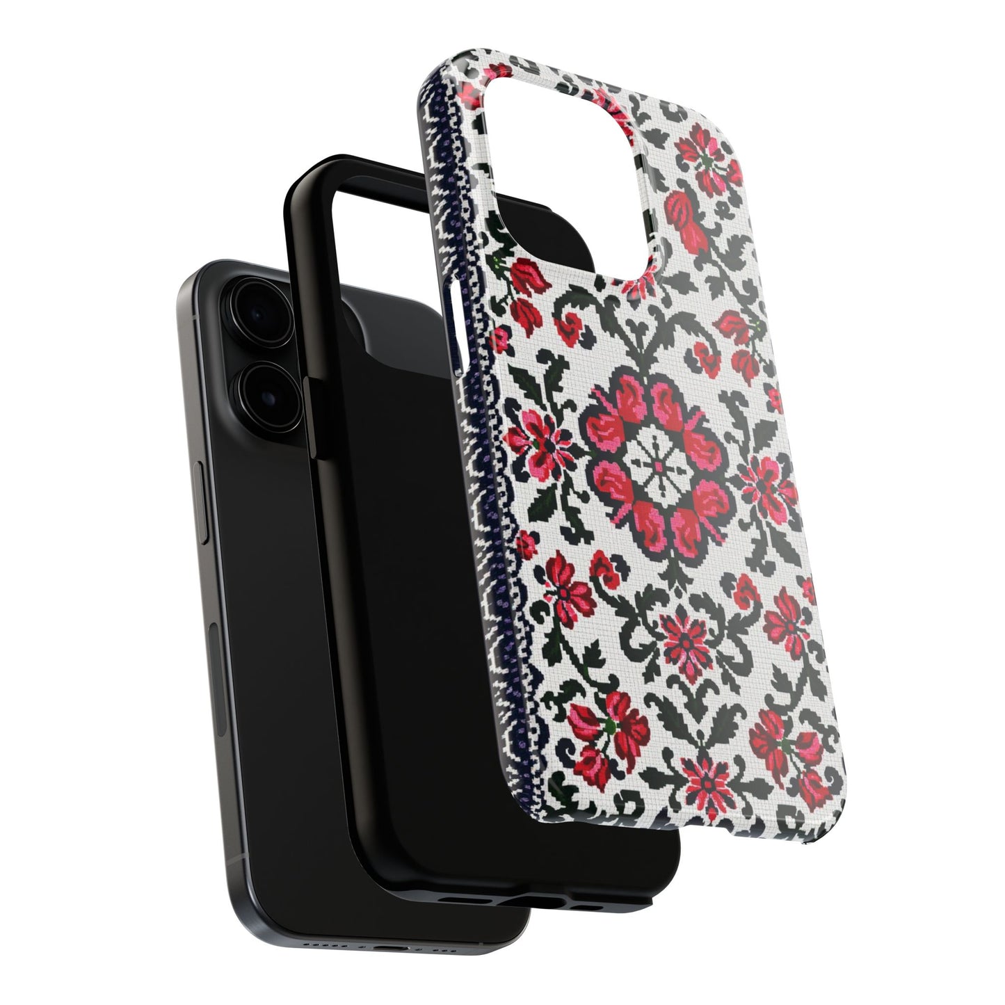 Traditional Knit Floral Design | Tough Phone Case - Durable Protection for iPhone