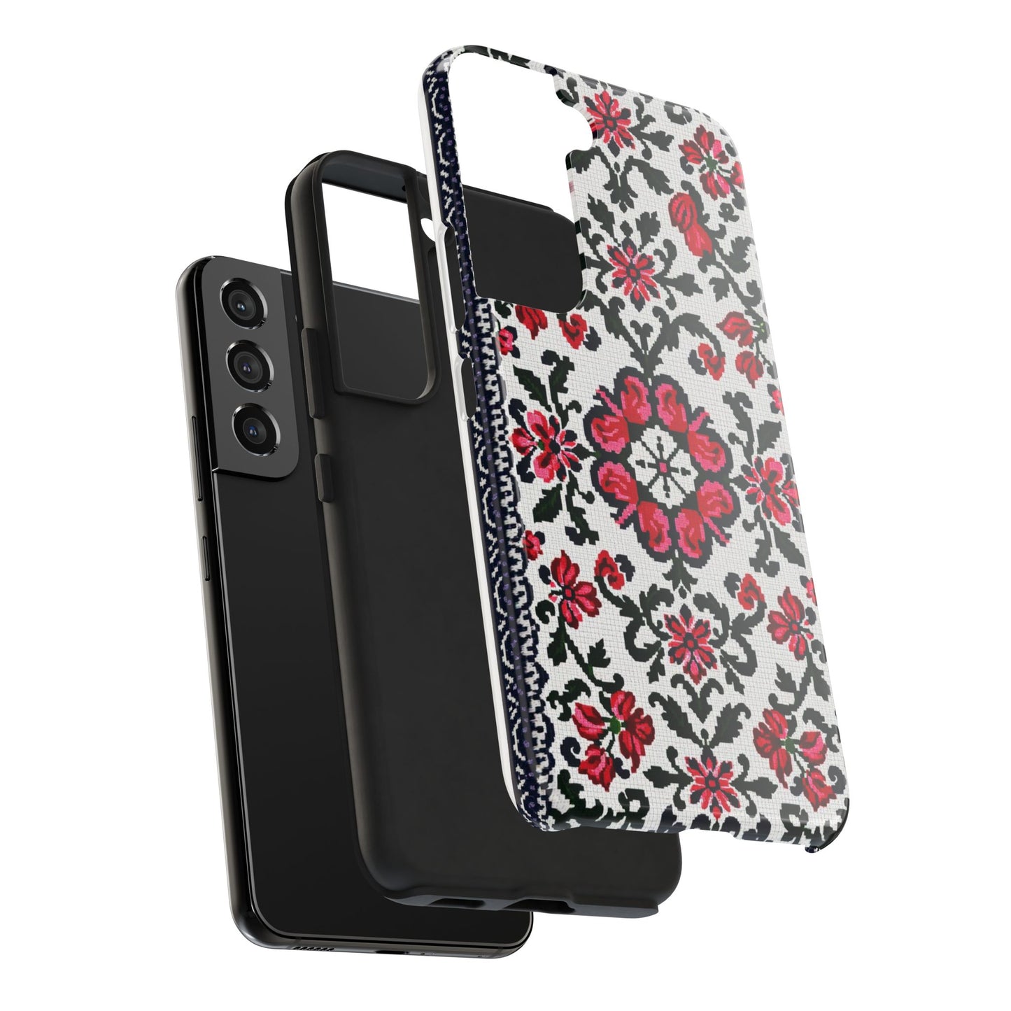 Traditional Knit Floral Design | Tough Phone Case - Durable Protection for iPhone