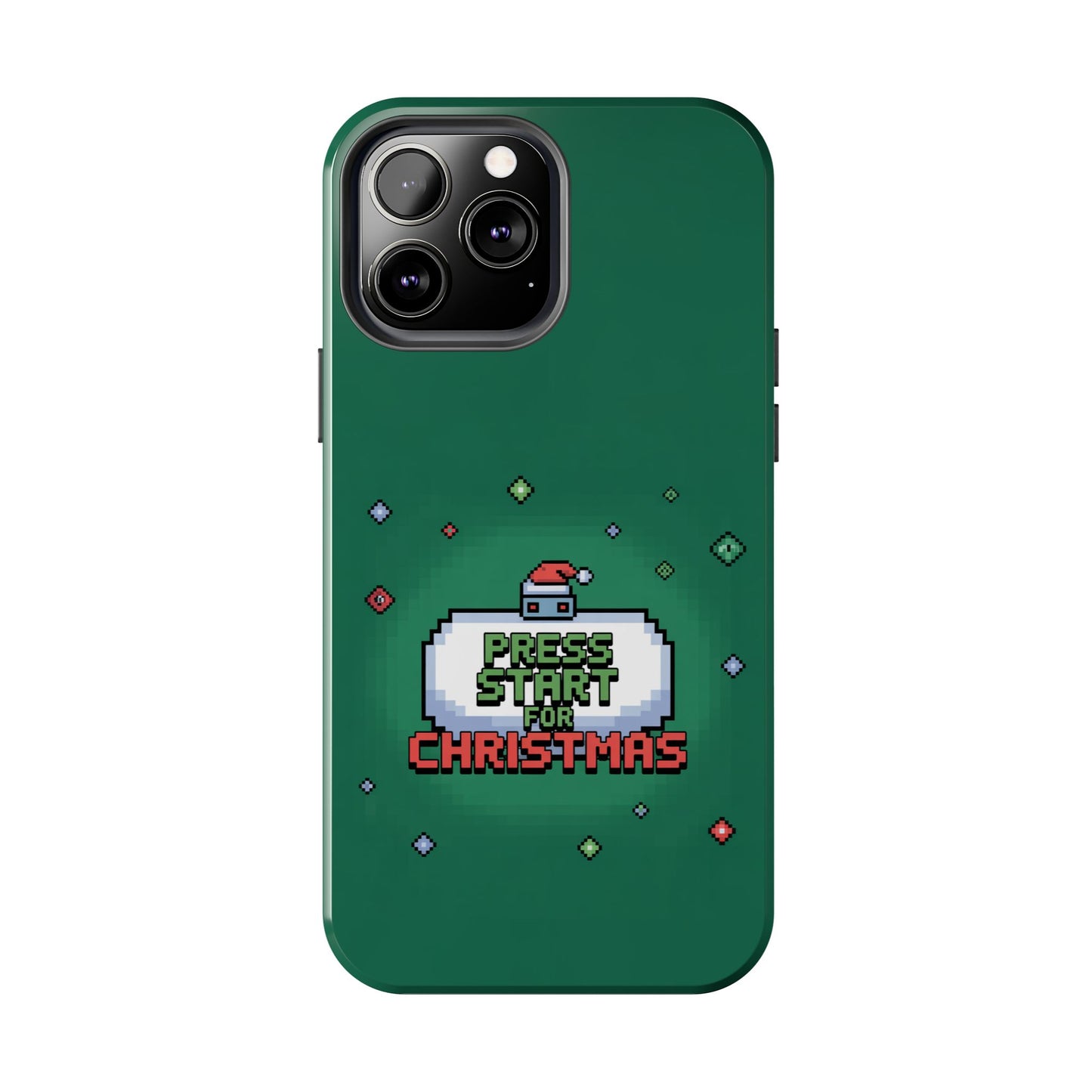 Christmas Pixel Gaming Phone Case - Press Start for Christmas Design