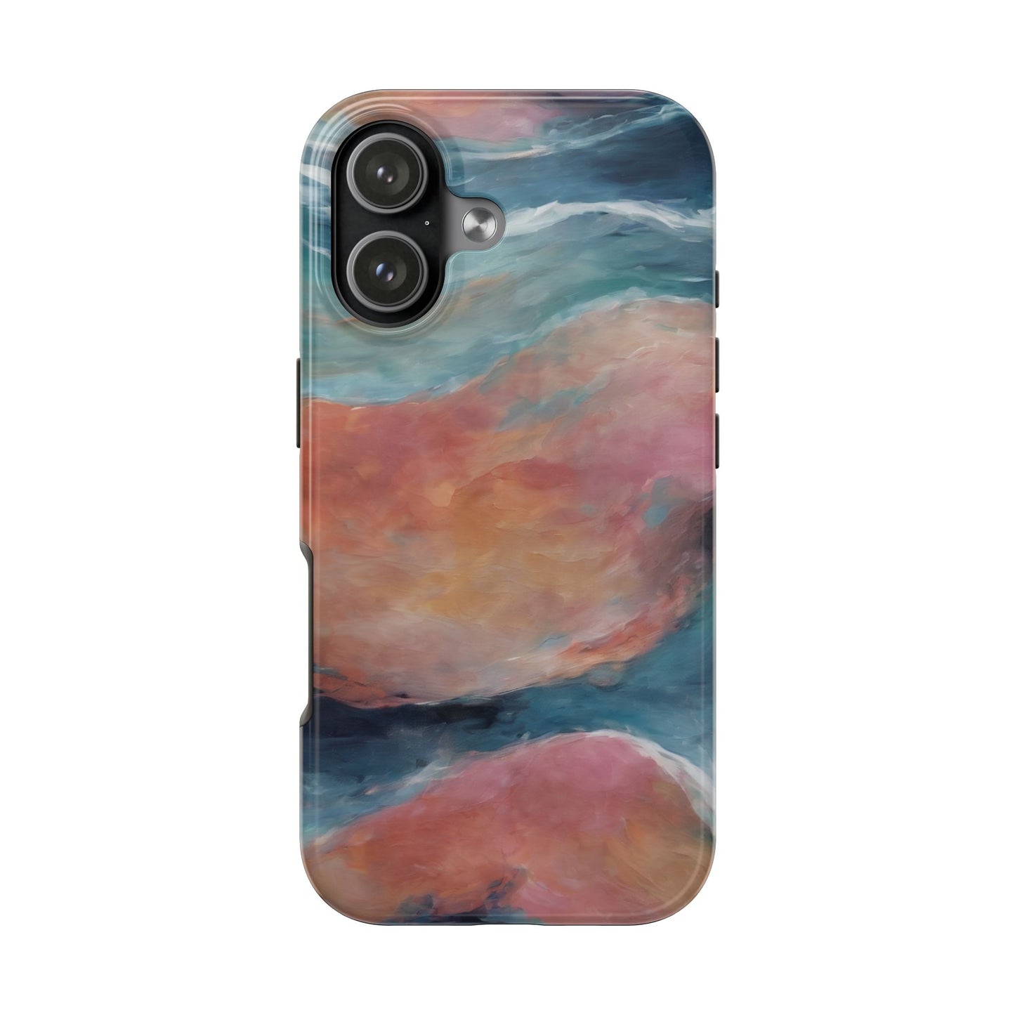 Artistic Painted Sea Tough Phone Case - Abstract Waves Design - for iPhone