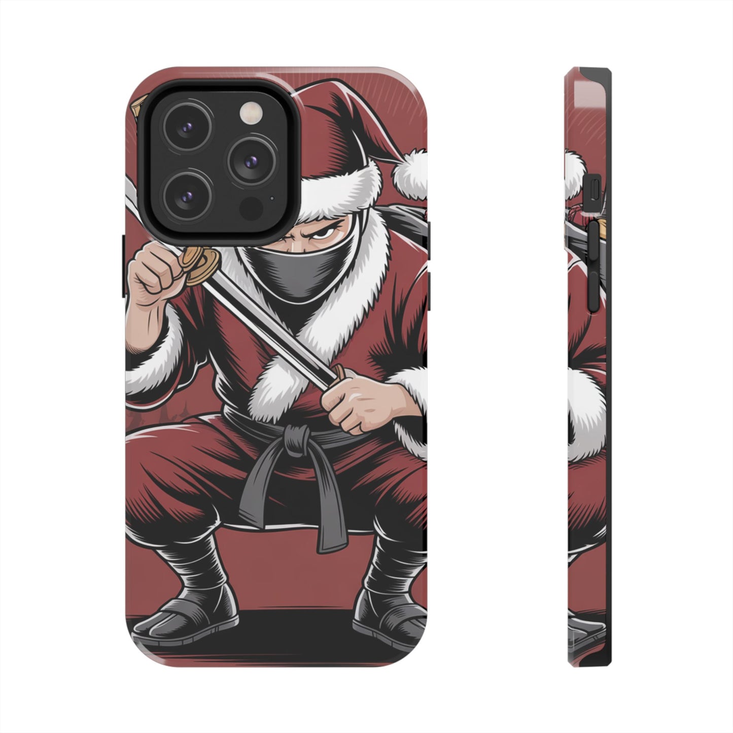 Ninja Santa Tough Phone Case | Durable Holiday Phone Cover for iPhone