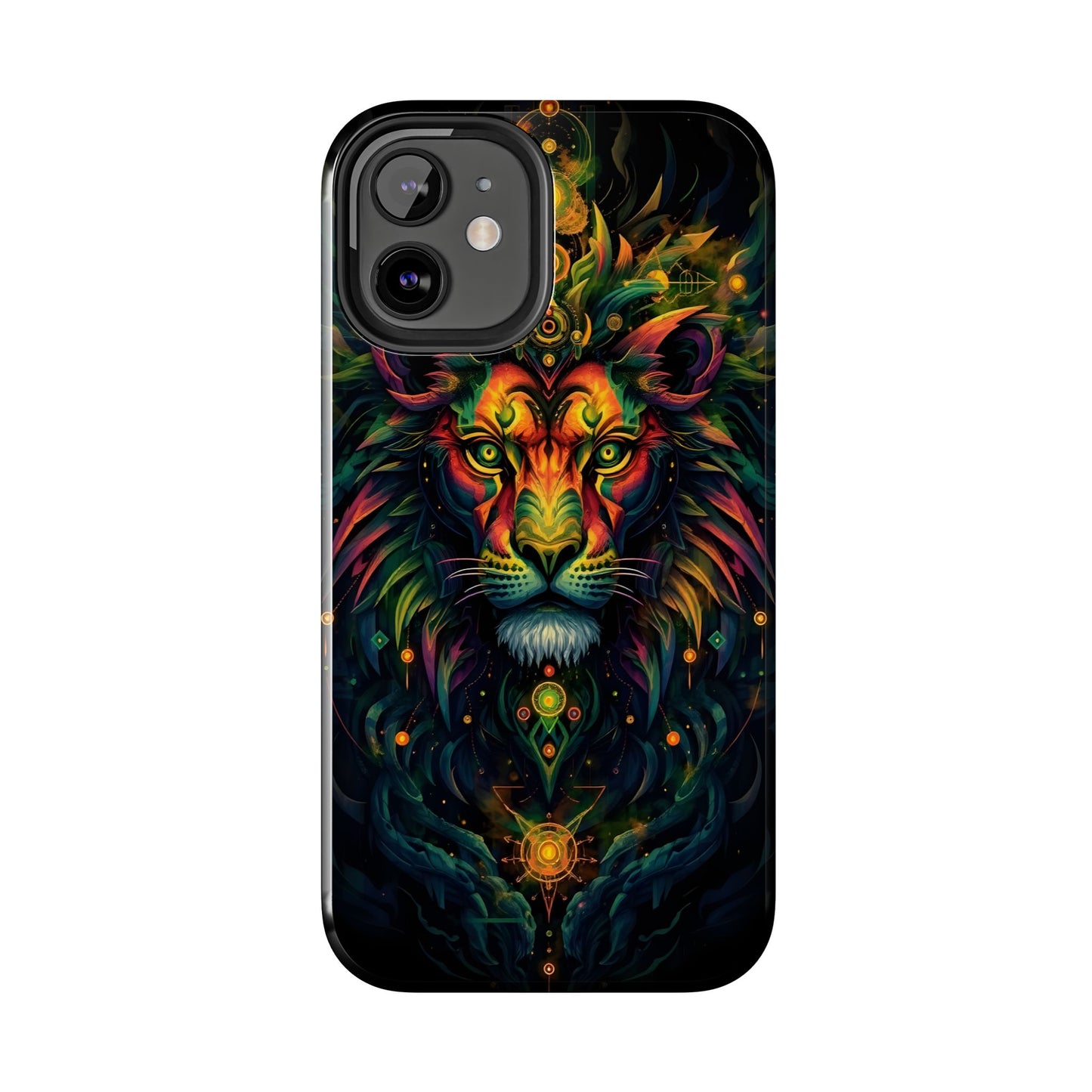 Vibrant Mystical Lion Art Tough Phone Case - Bold Protector for Animal Lovers - for iPhone