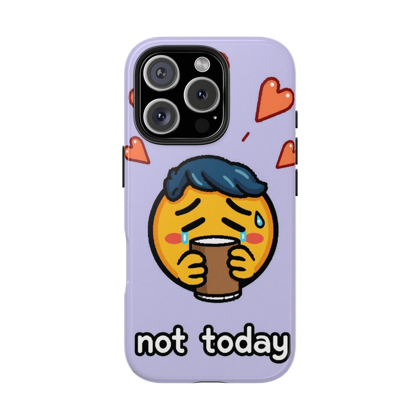Cute Tough Phone Case - 'Not Today' Emoji Design