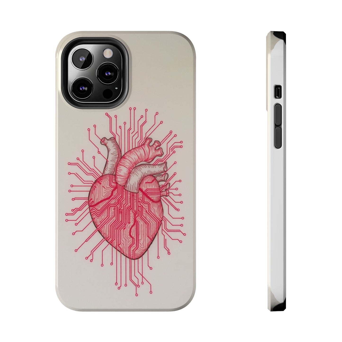 Heart Circuit Tough Phone Case – Unique Tech-Inspired Design for Tech Lovers