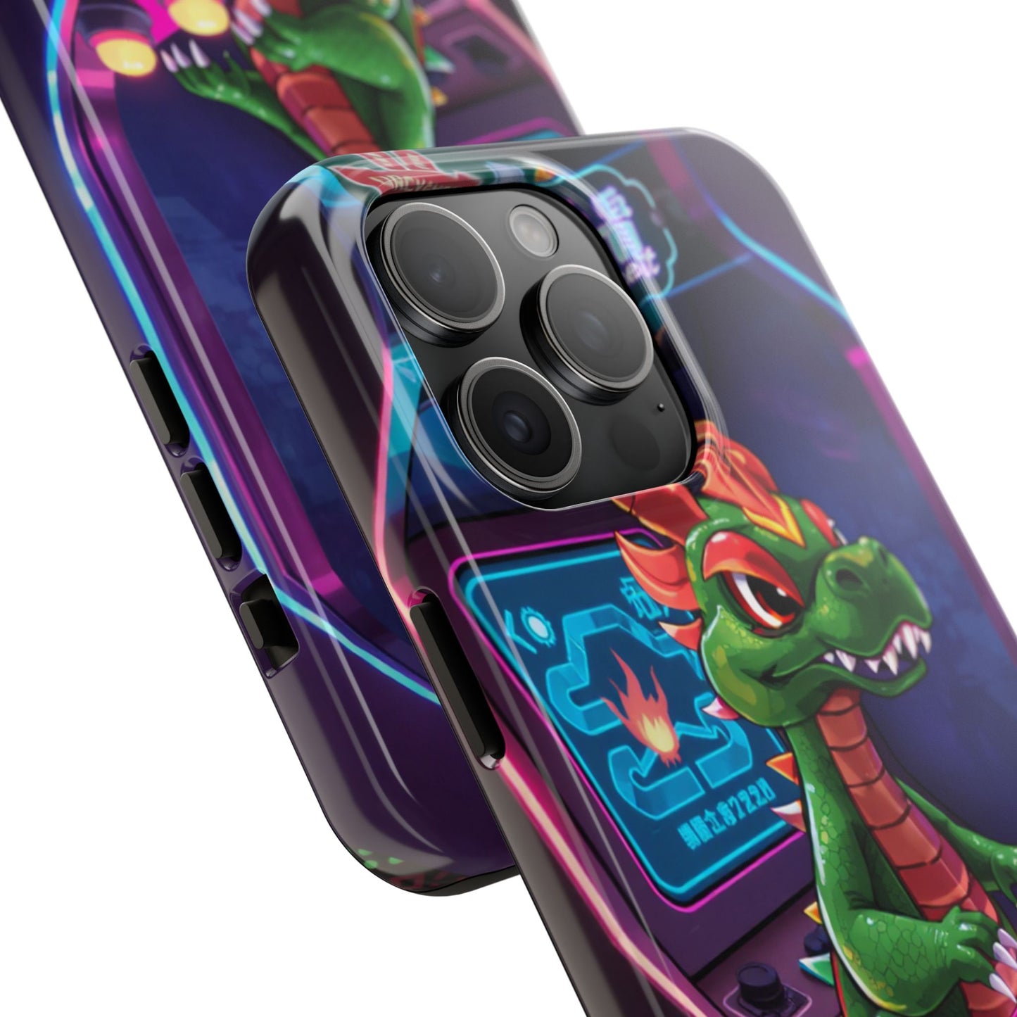 Retro Gamer Tough Phone Case with Dragon Design