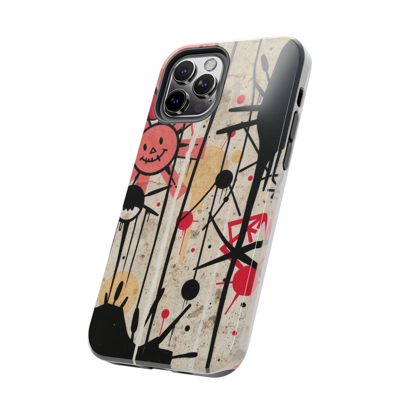 Artistic Tough Phone Case - Abstract Fun Grafitti Design for Protective Style - for iPhone