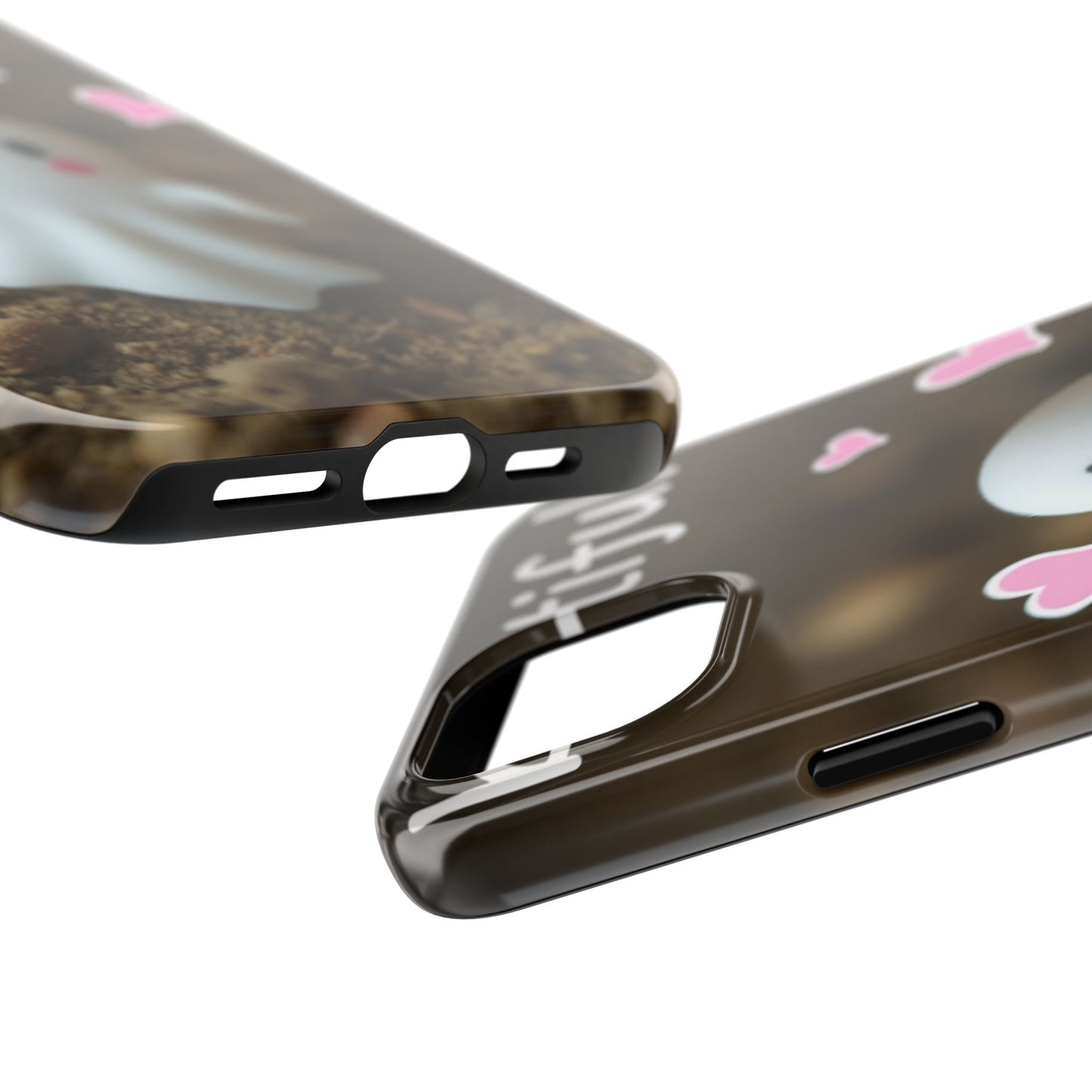Cute Ghost Tough Phone Case - Beautiful Design with Heart Accents