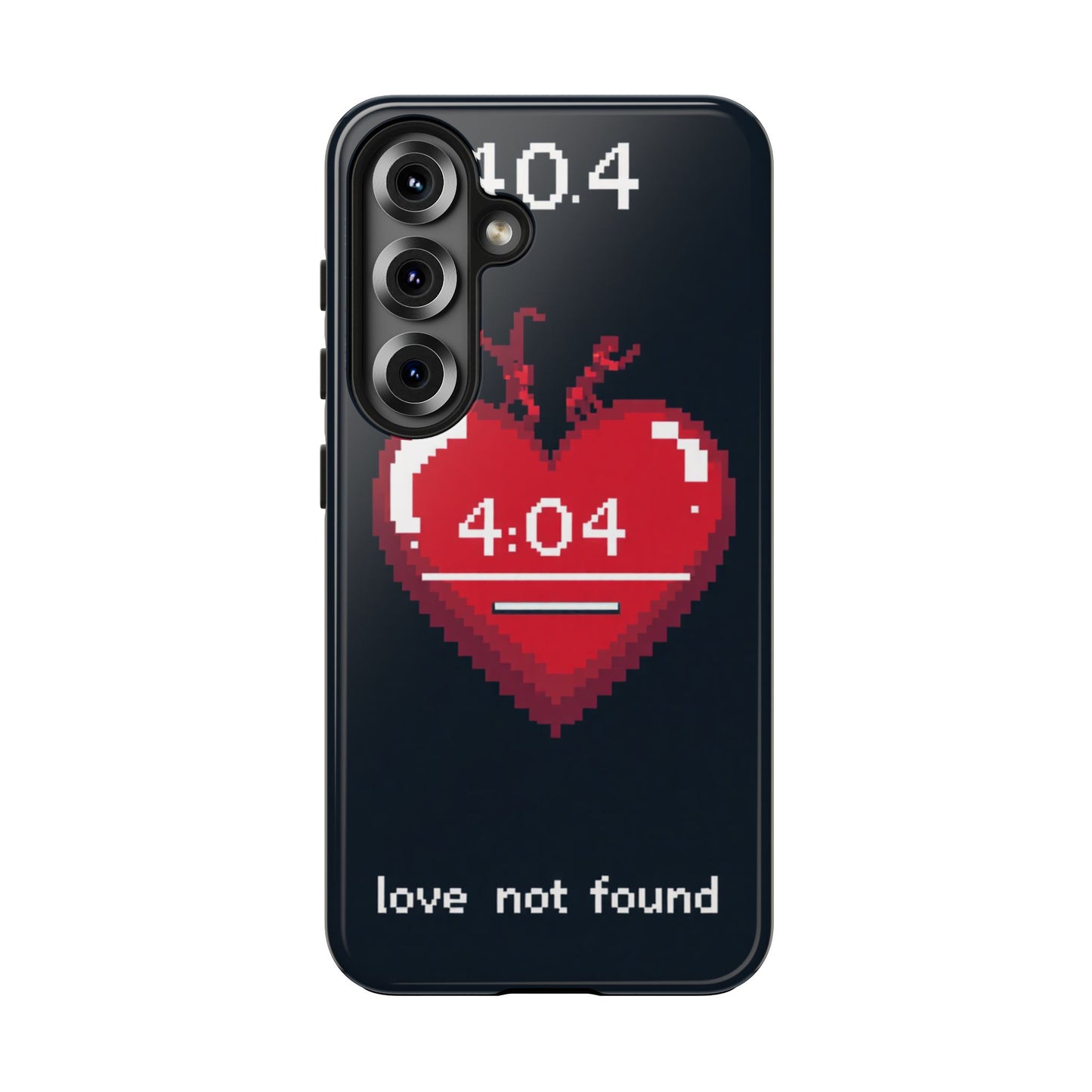 Vintage Pixel Heart Tough Phone Case - "404 Love Not Found" Design