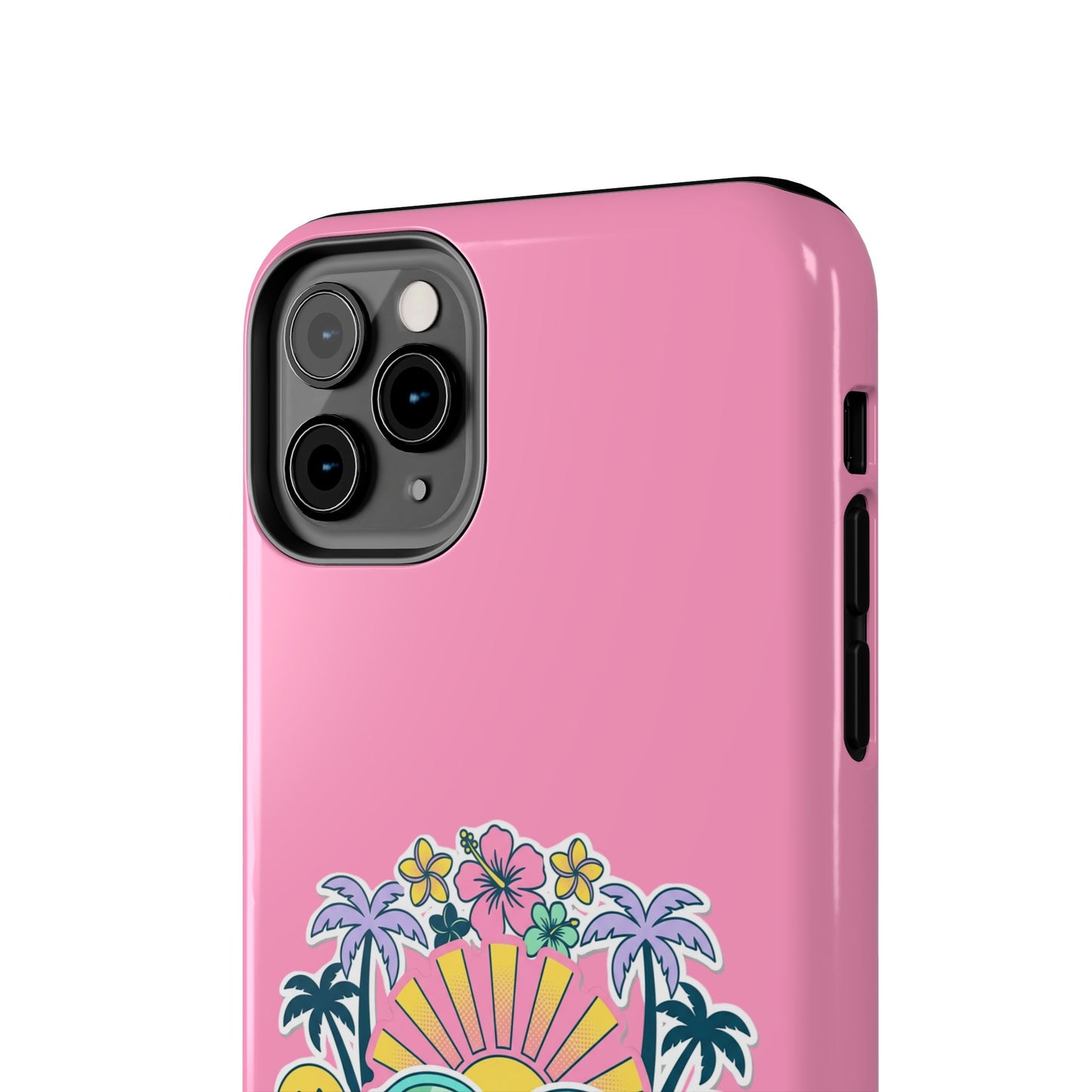 Retro Summer Phone Case — Y2K Palm Trees, Roller Skates & Smiley Collage