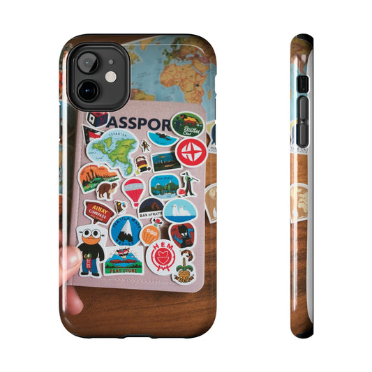 Adventure Stickers Phone Case - Tough Protection for Travel Lovers