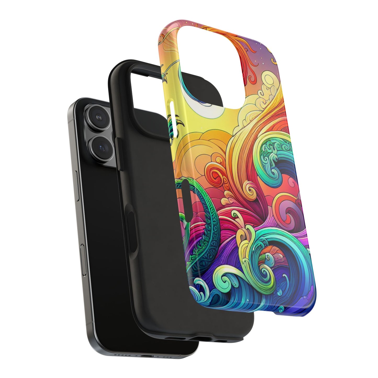 Fantasy Ocean Waves Tough Phone Case - Colorful Protective Cover - for iPhone