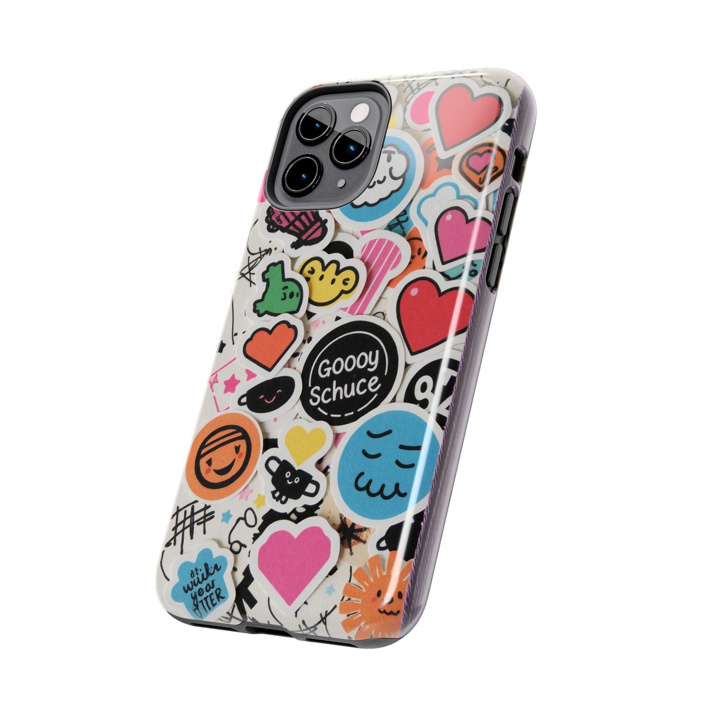 Colorful Stickers Phone Case - Fun & Trendy Tough Phone Cases