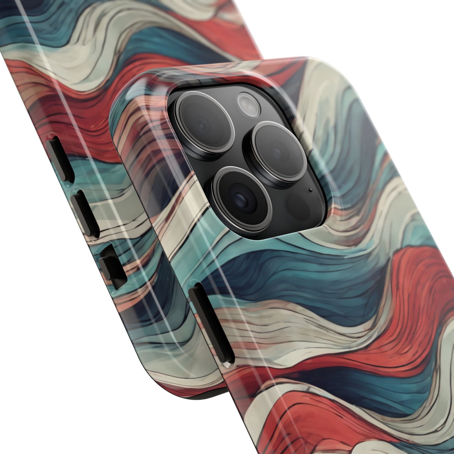 Abstract Waves Tough Phone Case - Stylish & Durable Phone Protection - for iPhone