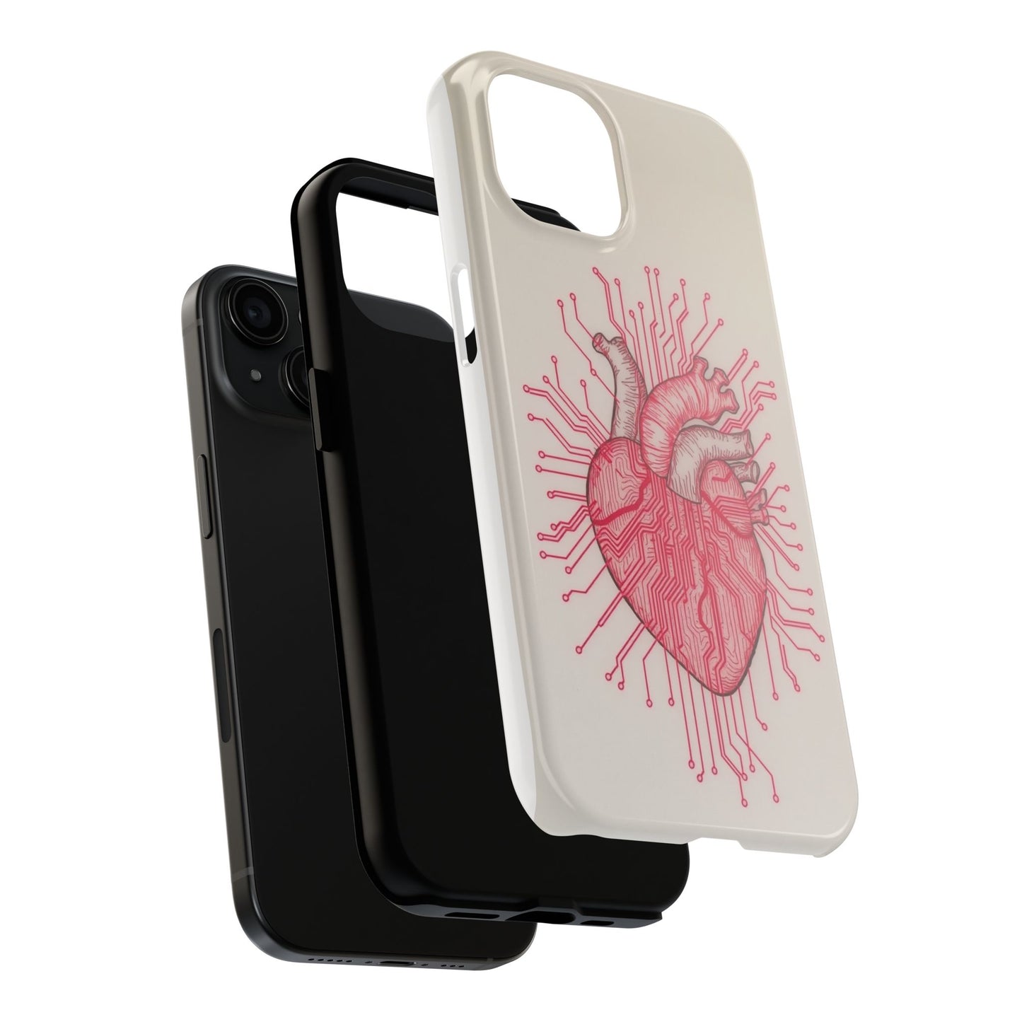 Heart Circuit Tough Phone Case – Unique Tech-Inspired Design for Tech Lovers