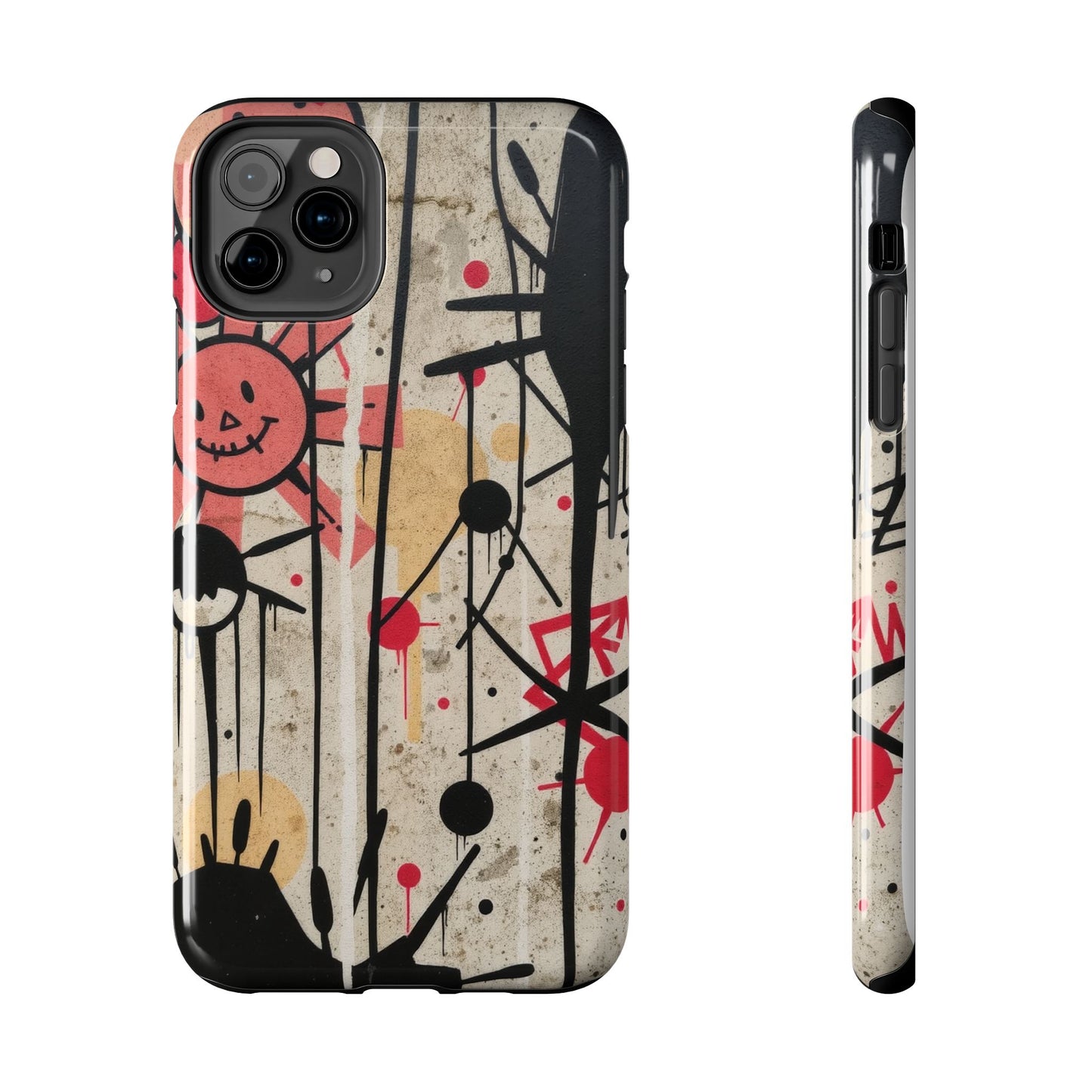 Artistic Tough Phone Case - Abstract Fun Grafitti Design for Protective Style - for iPhone