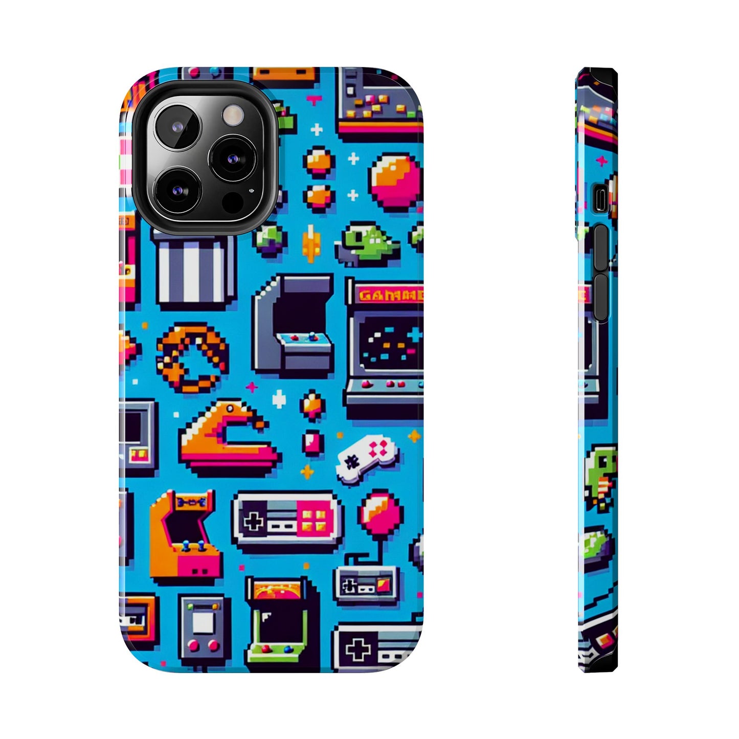 Retro Gaming Tough Phone Case - Pixel Art Design for Gamers - for iPhone