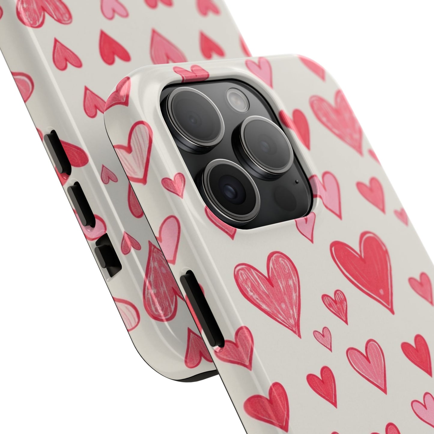 Heart Pattern Tough Phone Case - Cute and Stylish Protection