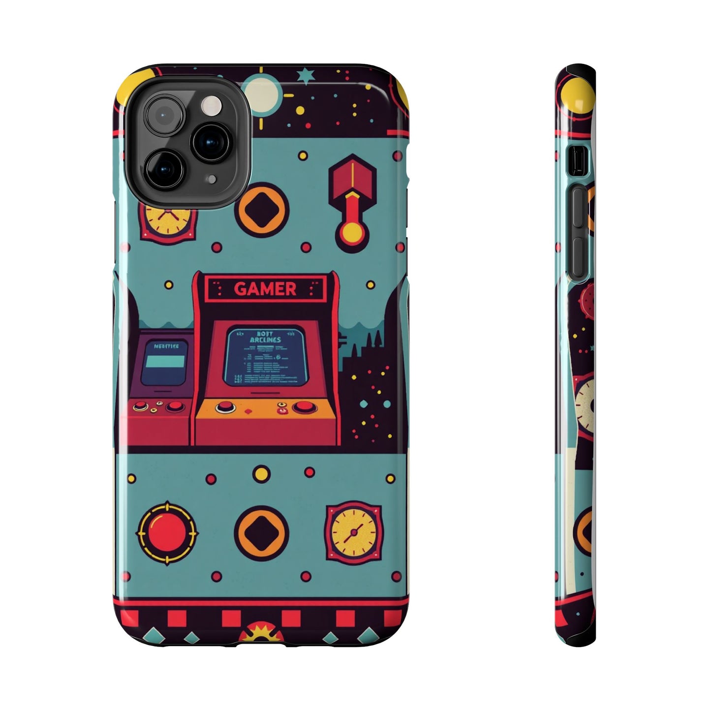 Retro Gamer Tough Phone Case - Vibrant Arcade Design for Gaming Enthusiasts - for iPhone