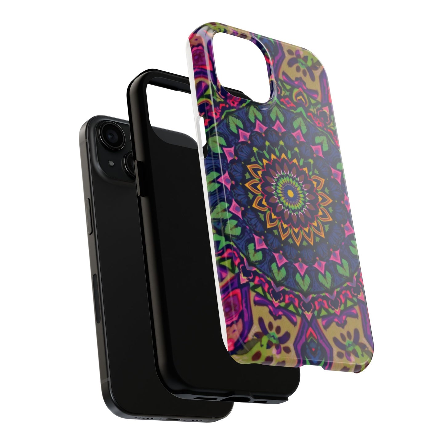 Vibrant Mandala Tough Phone Case - Colorful, Purple Fusion, Durable Protection for Your Device - for iPhone