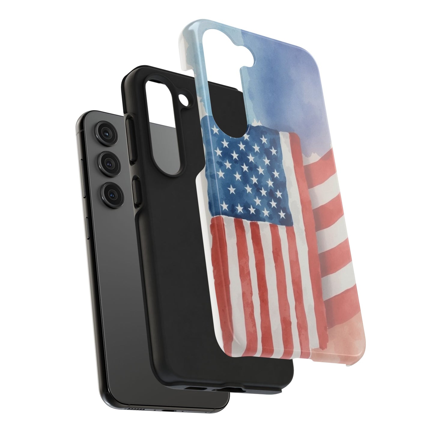 Abstract Watercolor American Flag Design - Tough Phone Case - for iPhone