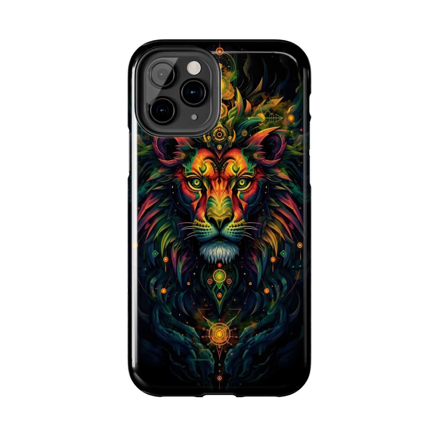 Vibrant Mystical Lion Art Tough Phone Case - Bold Protector for Animal Lovers - for iPhone