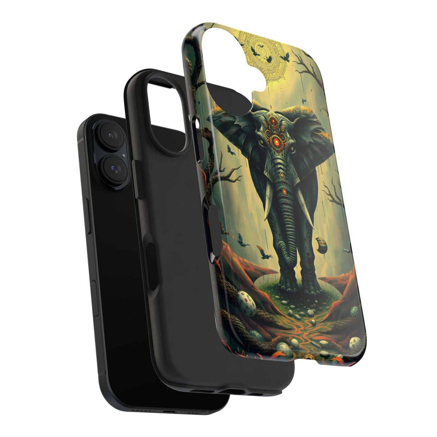 Mystical Forest Elephant Tough Phone Case | Vibrant Design for Nature Lovers - for iPhone