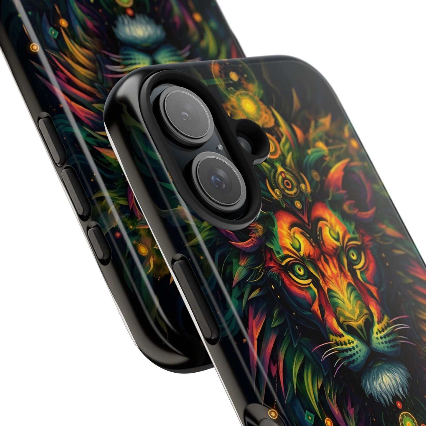 Vibrant Mystical Lion Art Tough Phone Case - Bold Protector for Animal Lovers - for iPhone