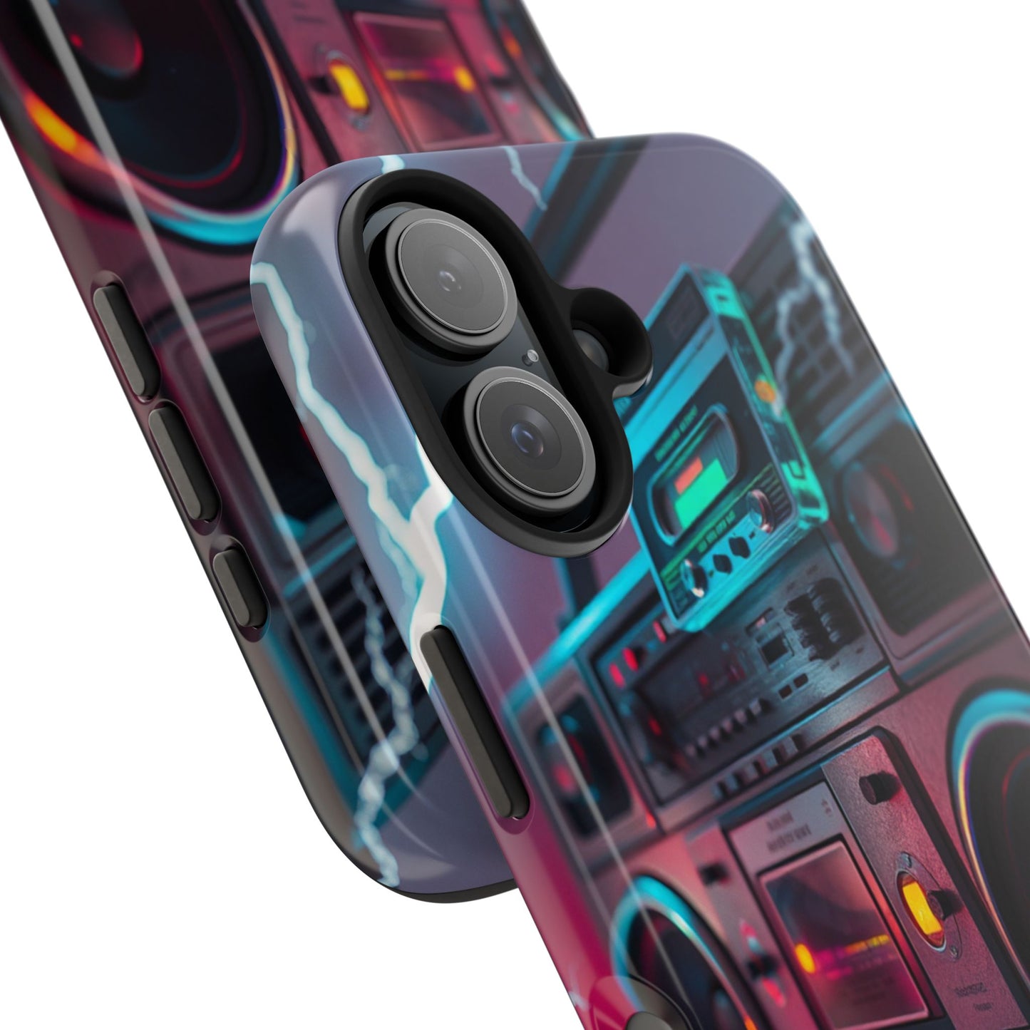 Retro Boombox Tough Phone Case – Vibrant Protection for Music Lovers