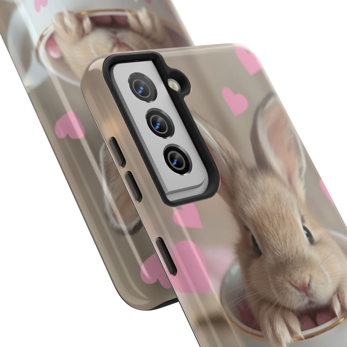 Adorable Bunny Phone Case with Heart Design - Cute Gift for Animal Lovers