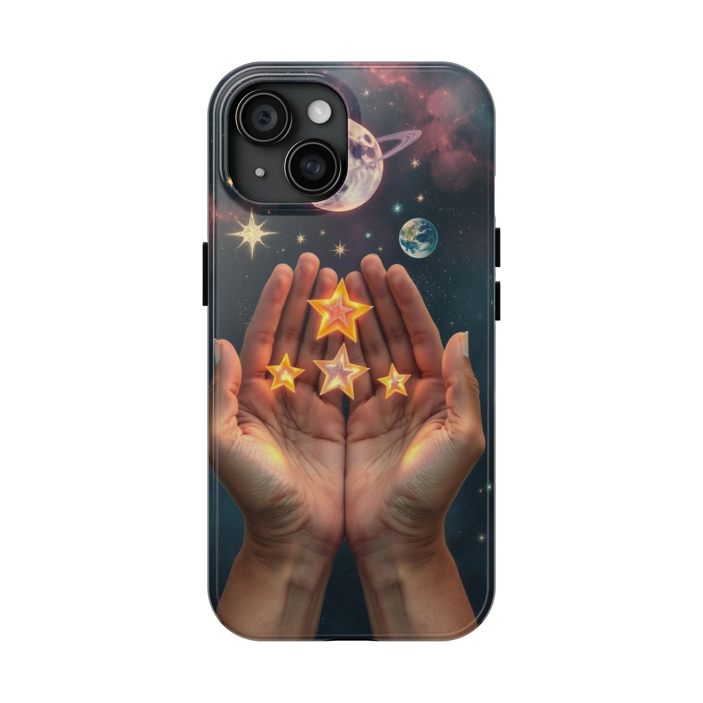 Galaxy Hands Tough Phone Case - Celestial Design for Star Lovers