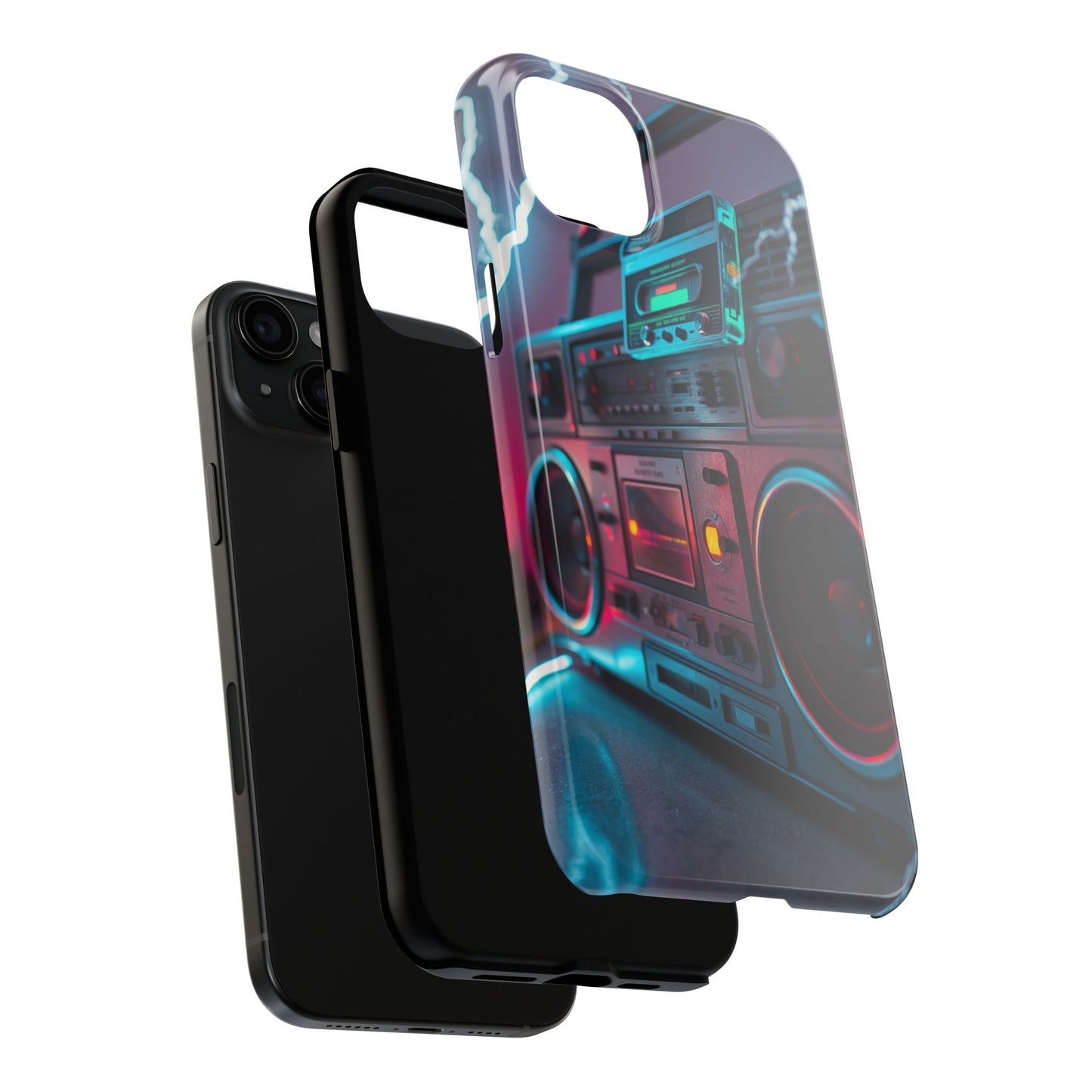 Retro Boombox Tough Phone Case – Vibrant Protection for Music Lovers