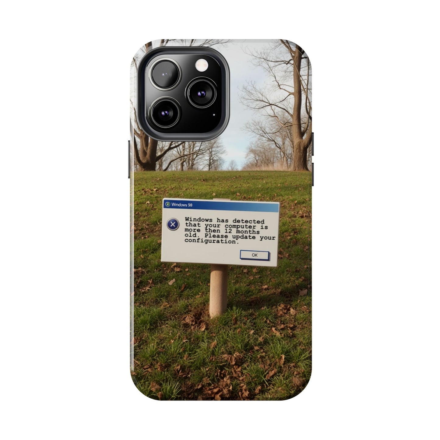Durable Phone Case with Windows 98 Error Message Design - Perfect Gift for Tech Lovers
