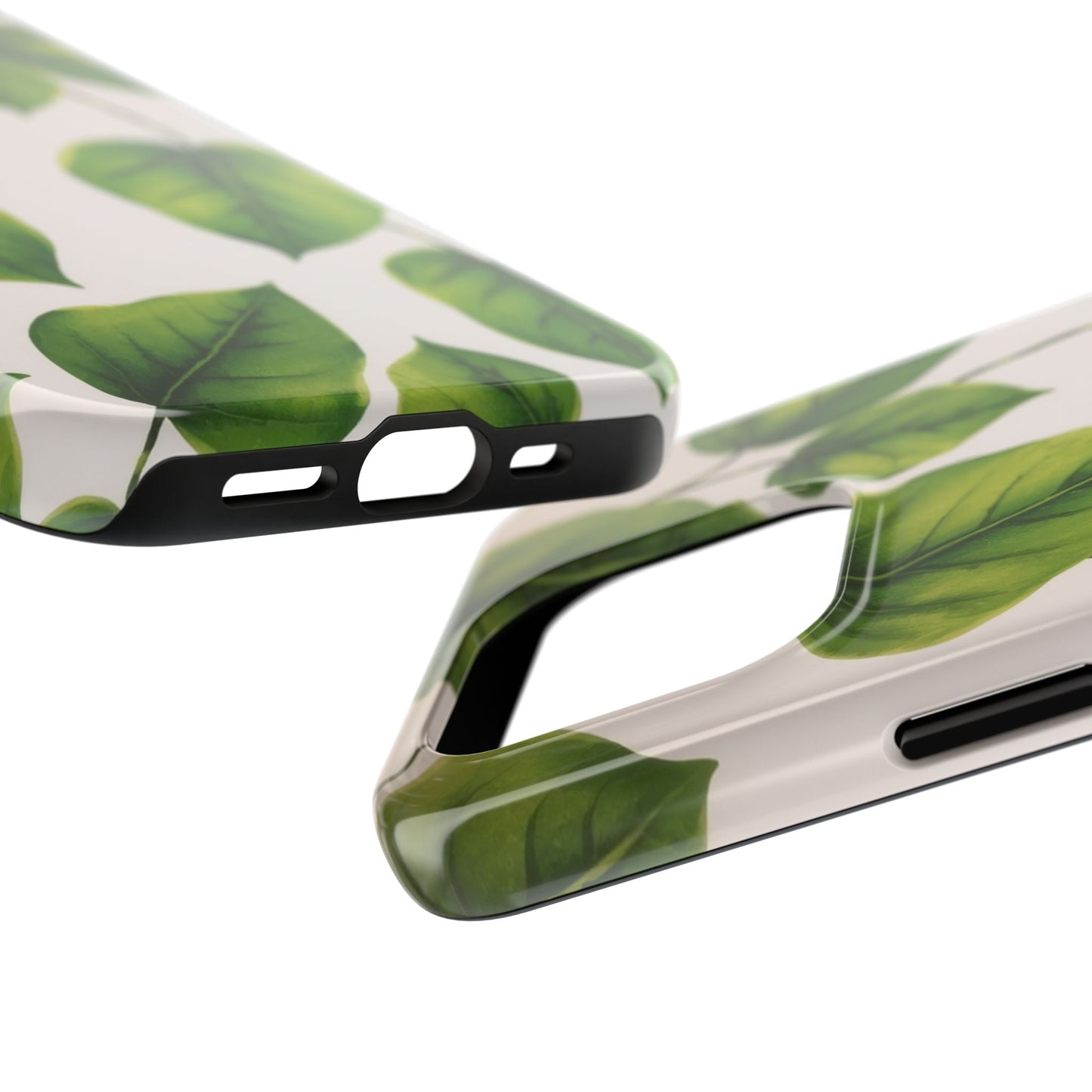 Tough Phone Cases with Green Leaf Design | Eco-Friendly Protection for Nature Lovers