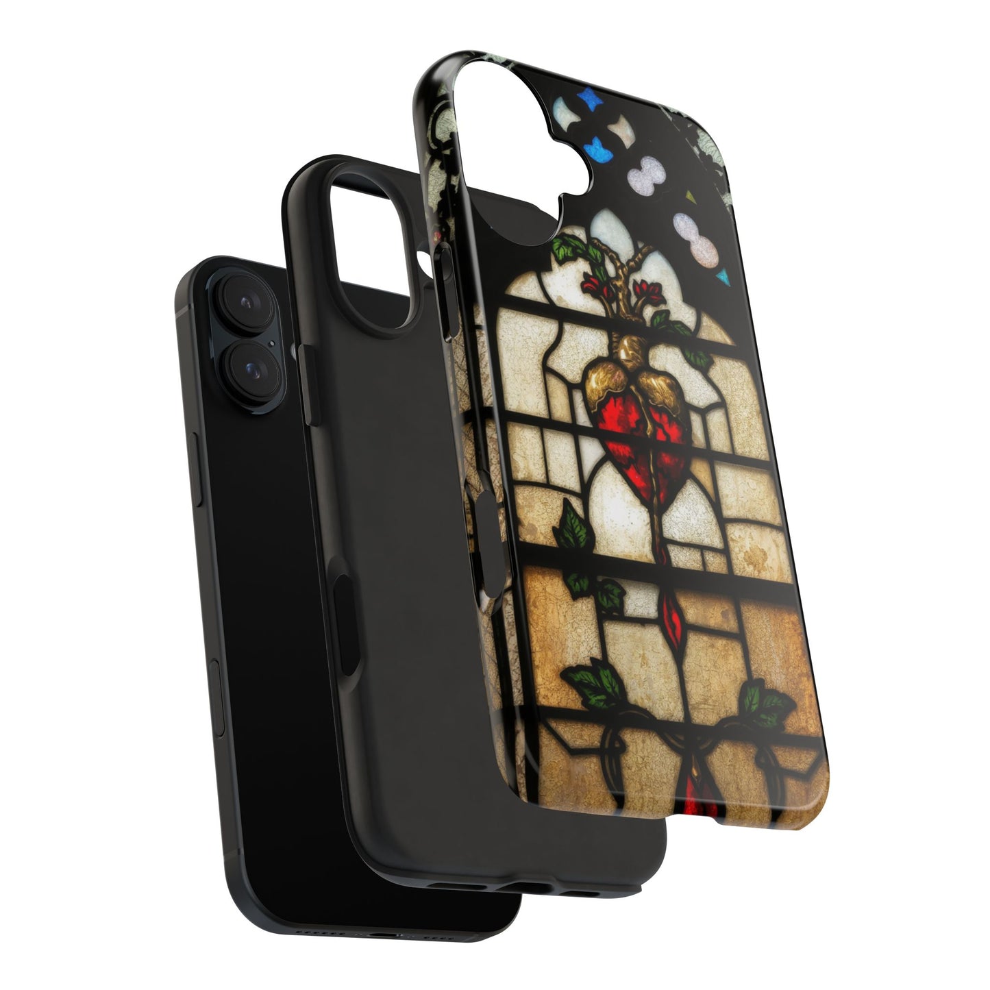 Stained Glass Heart Tough Phone Case - Unique Design for Protection & Style