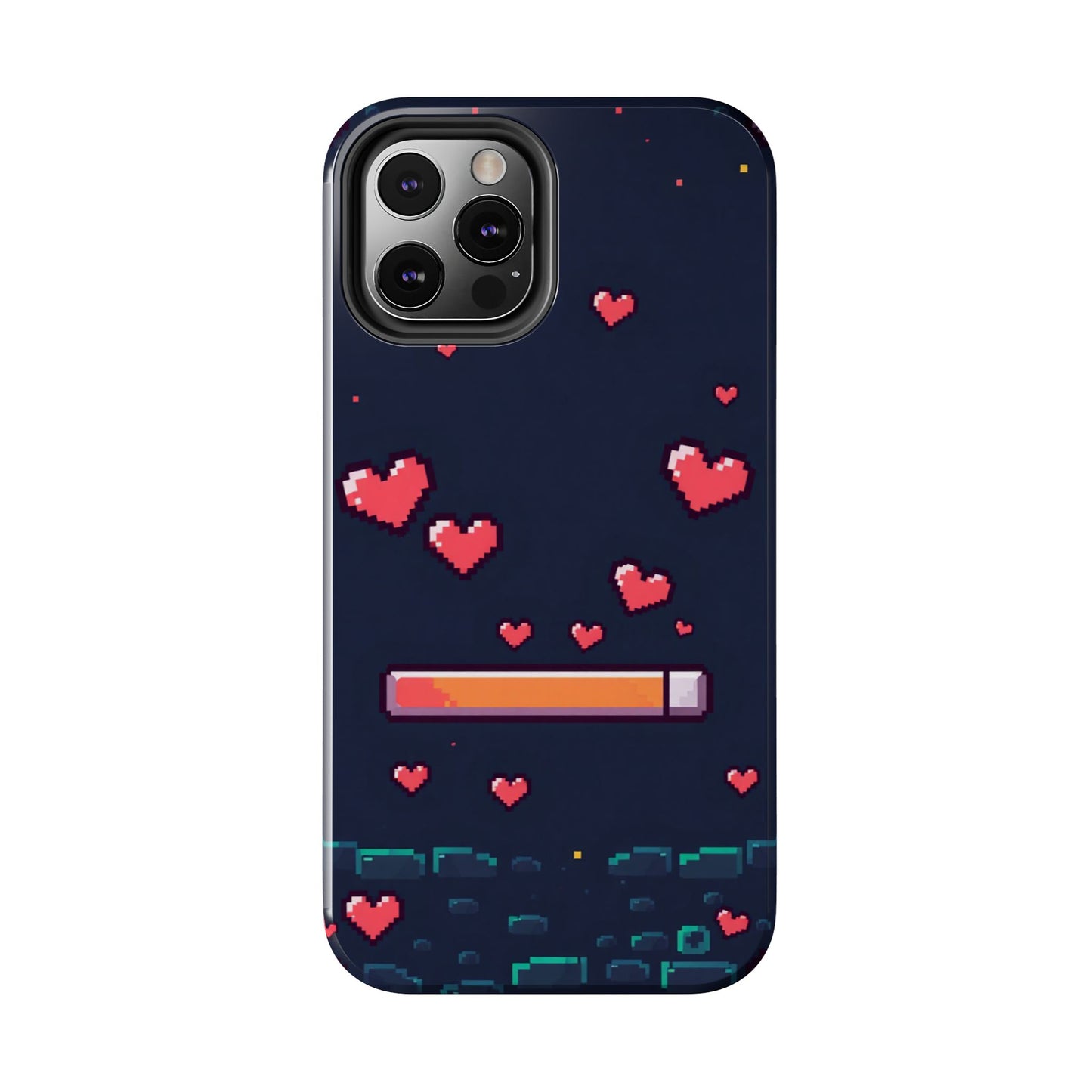 Pixel Heart Tough Phone Case - Retro Gamer Style for Valentine's Day