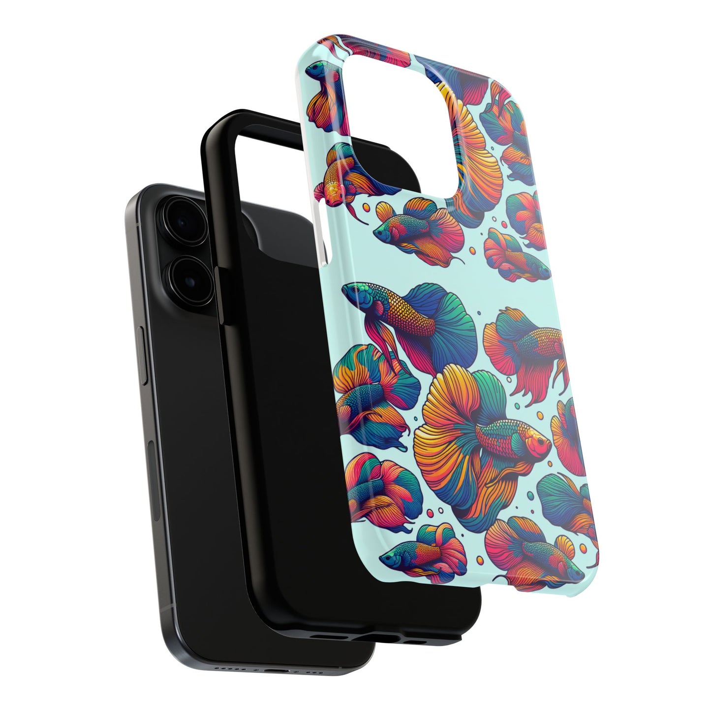 Colorful Fish Pattern Tough Phone Case - Aquatic Lovers - for iPhone