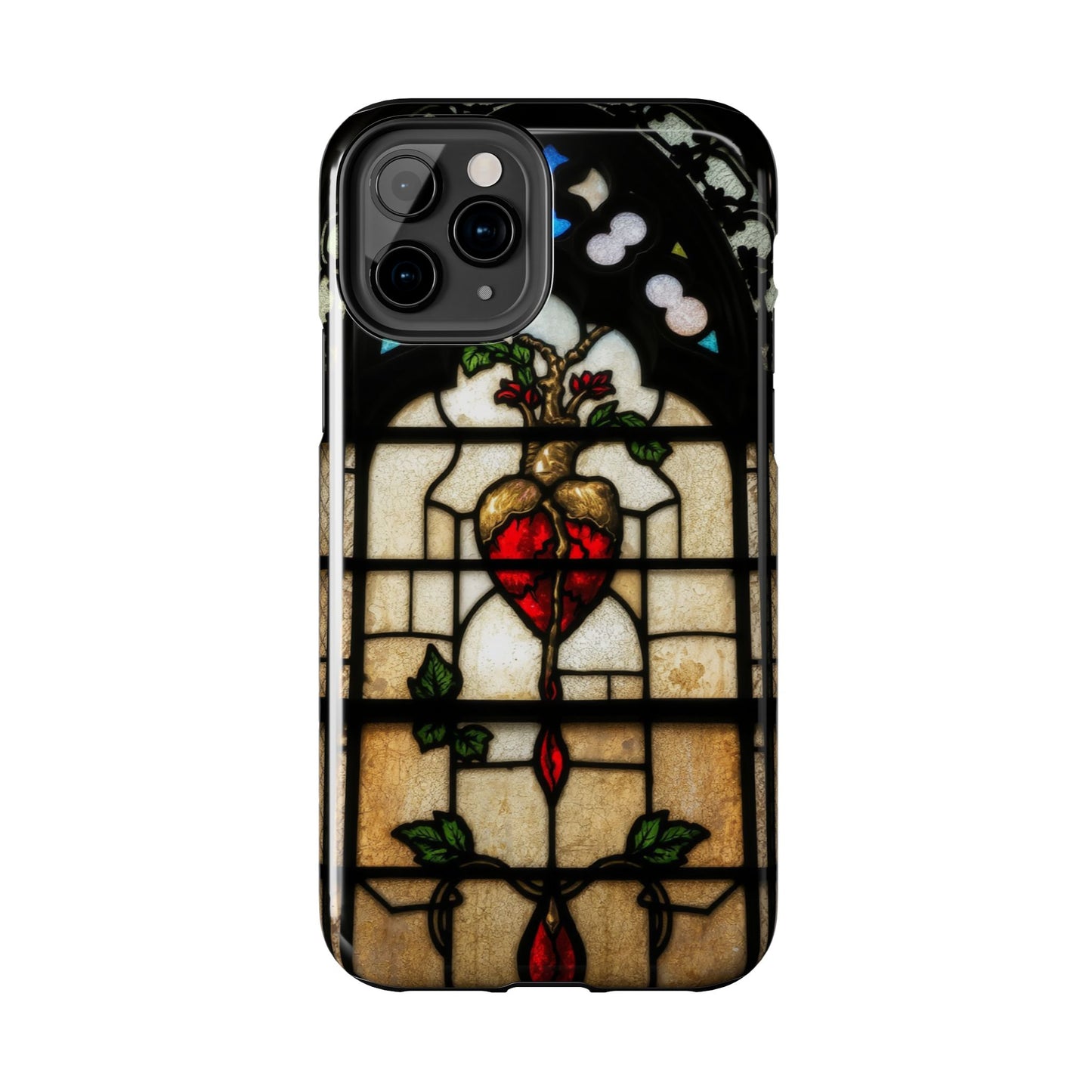 Stained Glass Heart Tough Phone Case - Unique Design for Protection & Style