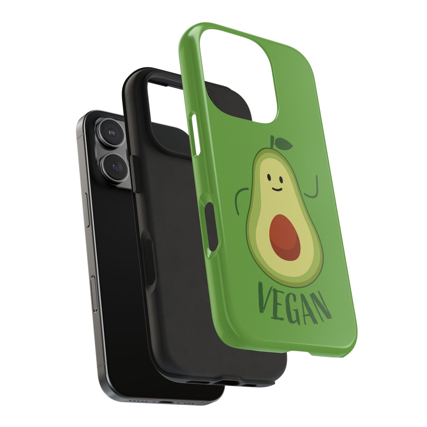 Vegan Avocado Tough Phone Case - Cute & Durable Phone Cover - for iPhone
