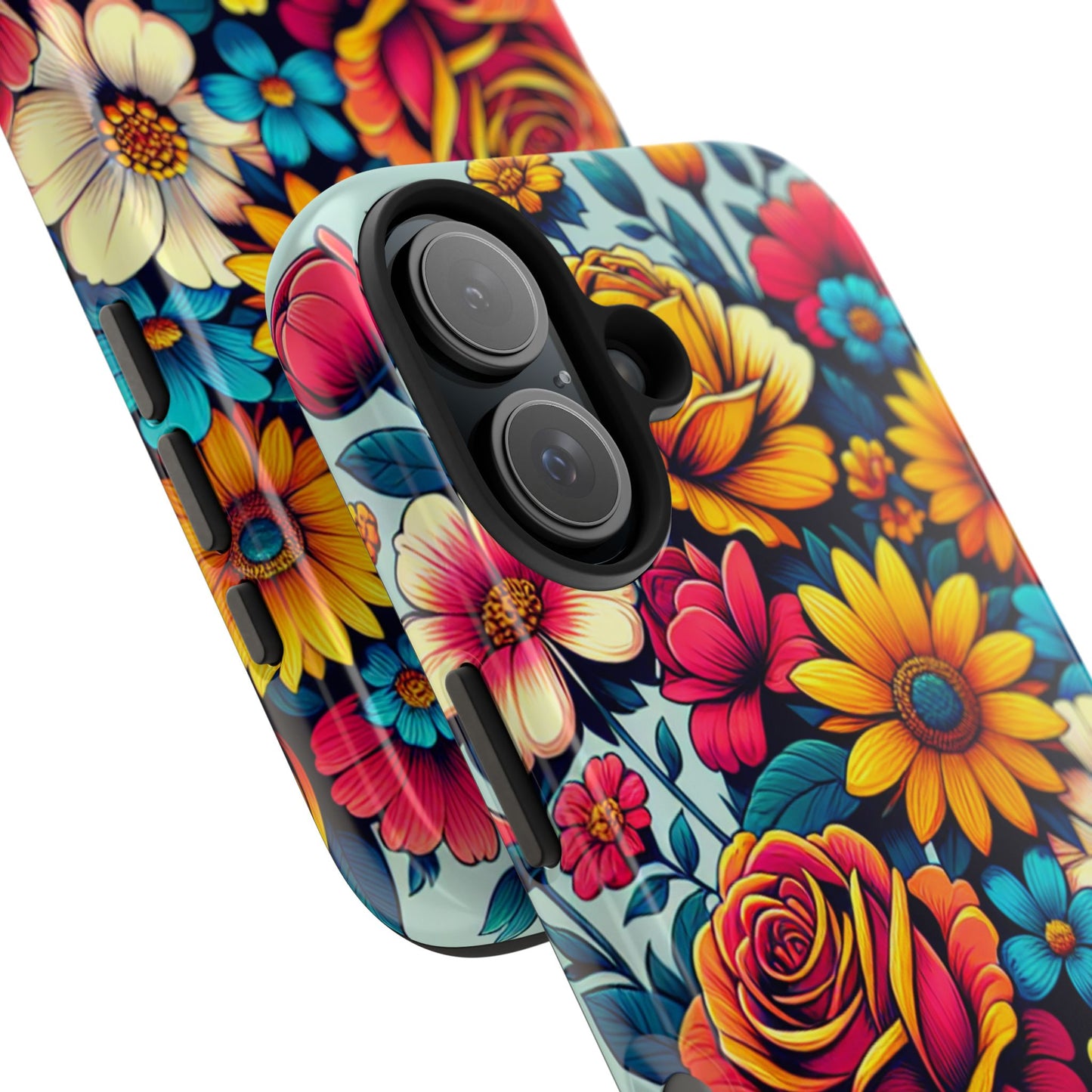 Vibrant Floral Tough Phone Case - Colorful Flower Design - for iPhone