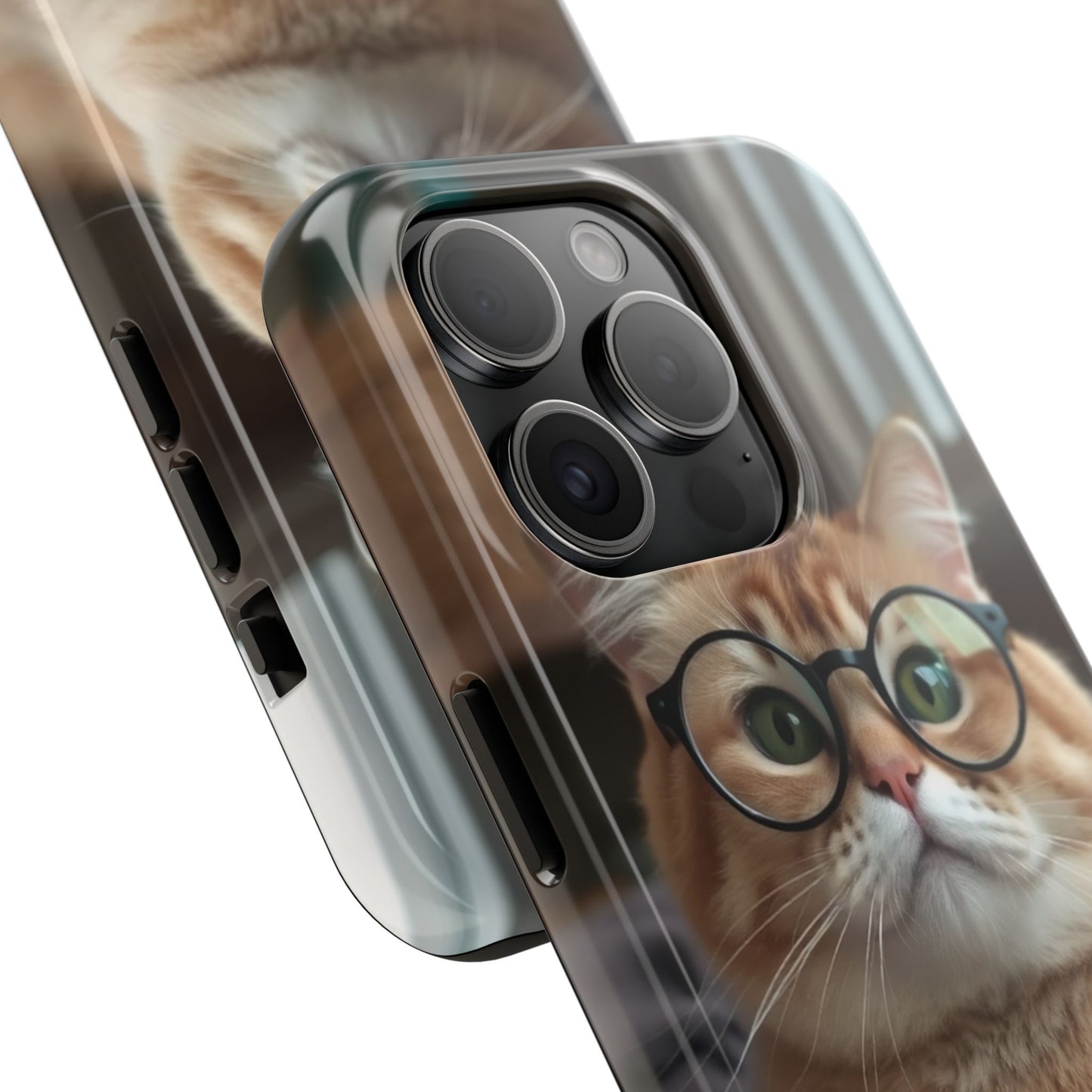 Cute Cat Glasses Tough Phone Case - Fun & Stylish Protection for Cat Lovers
