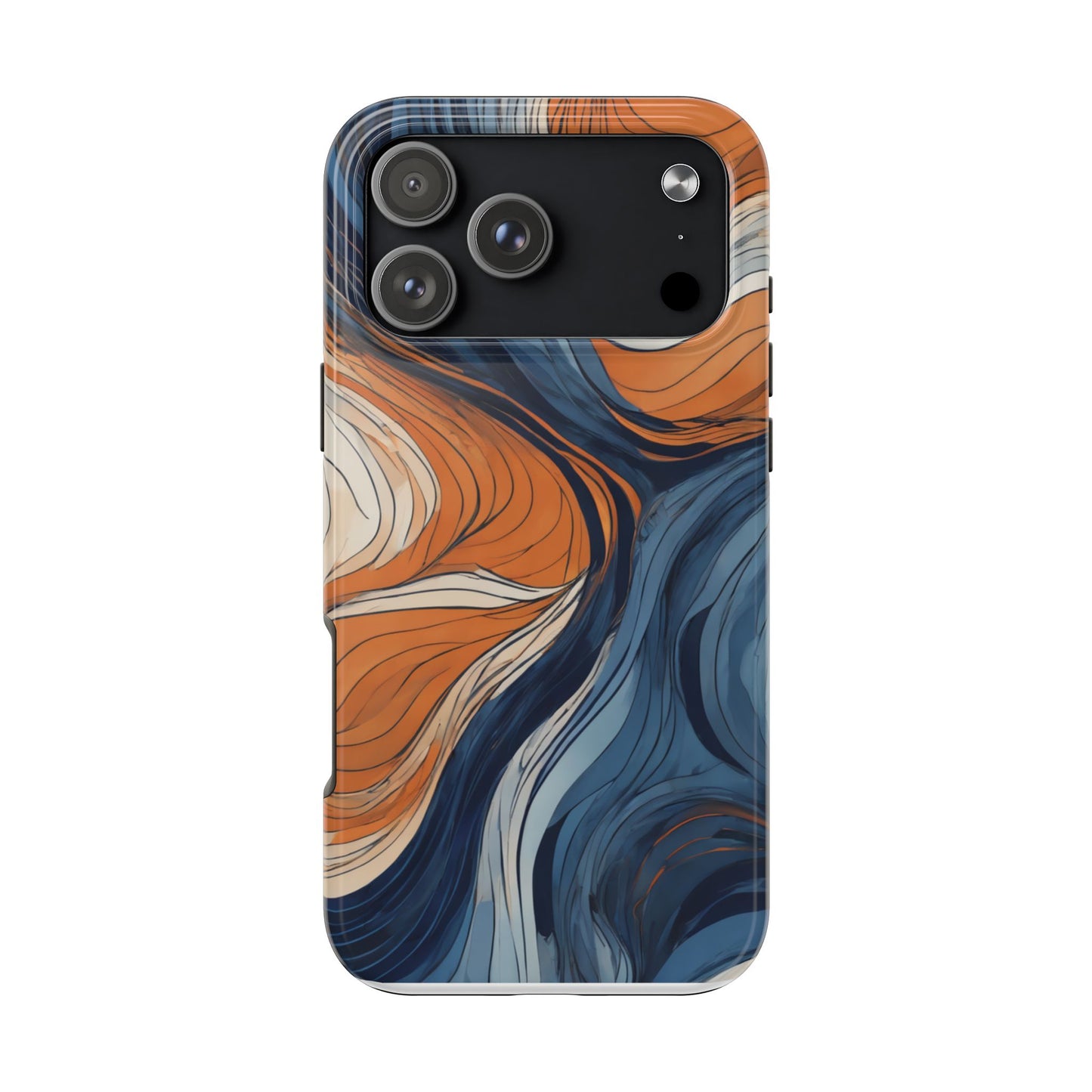Artistic Tough Phone Case - Vibrant Abstract  Waves Design - for iPhone
