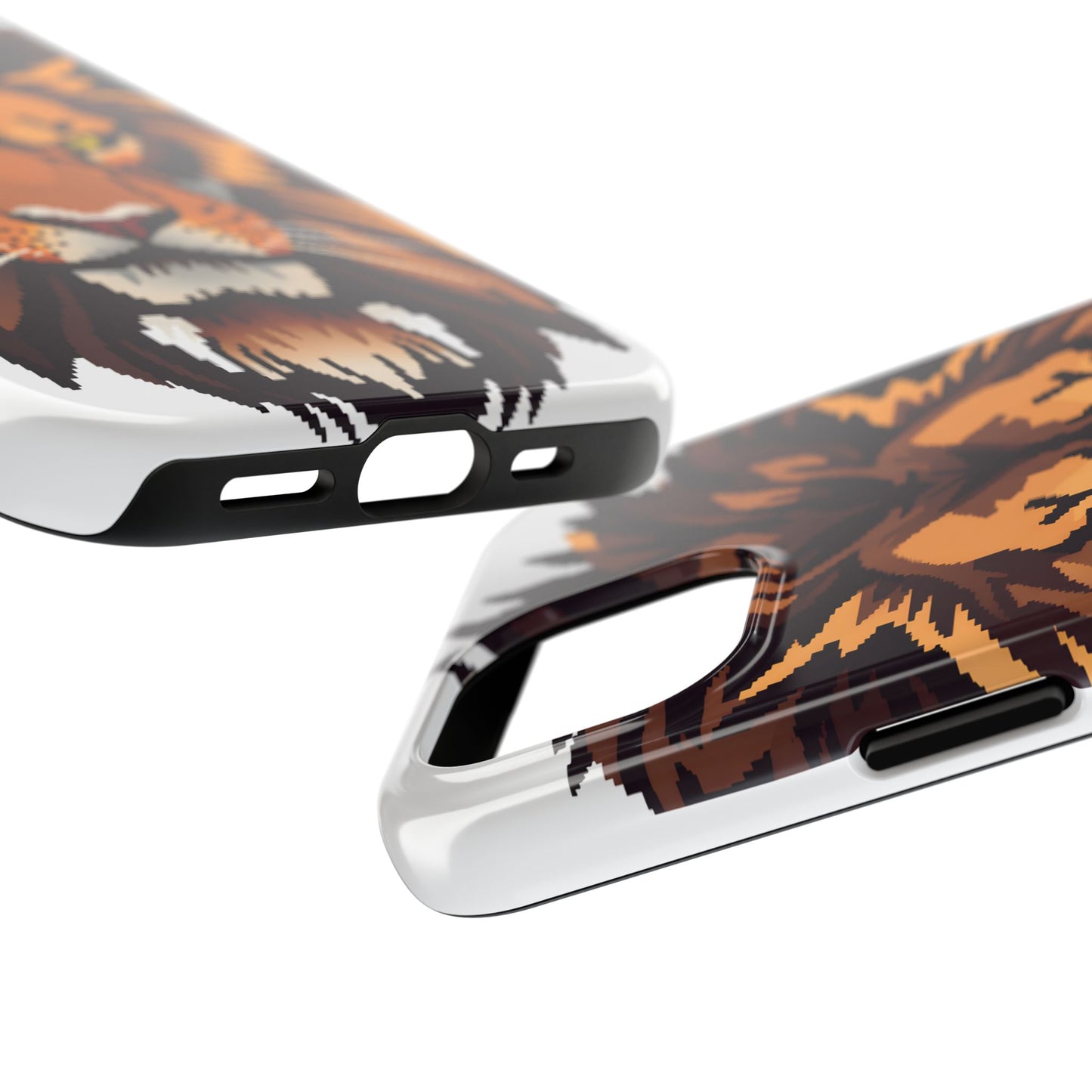 Fierce Pixelated Lion Tough Phone Case - Durable Design for Animal Lovers - for iPhone