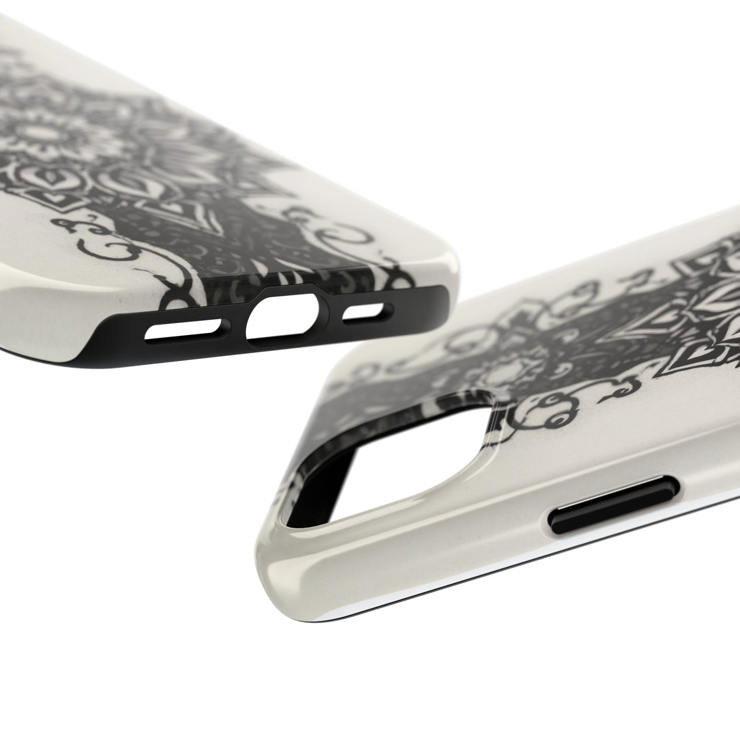 Stylish Tough Phone Cases with Dark Mandala Design - Durable and Unique Protection - for iPhone