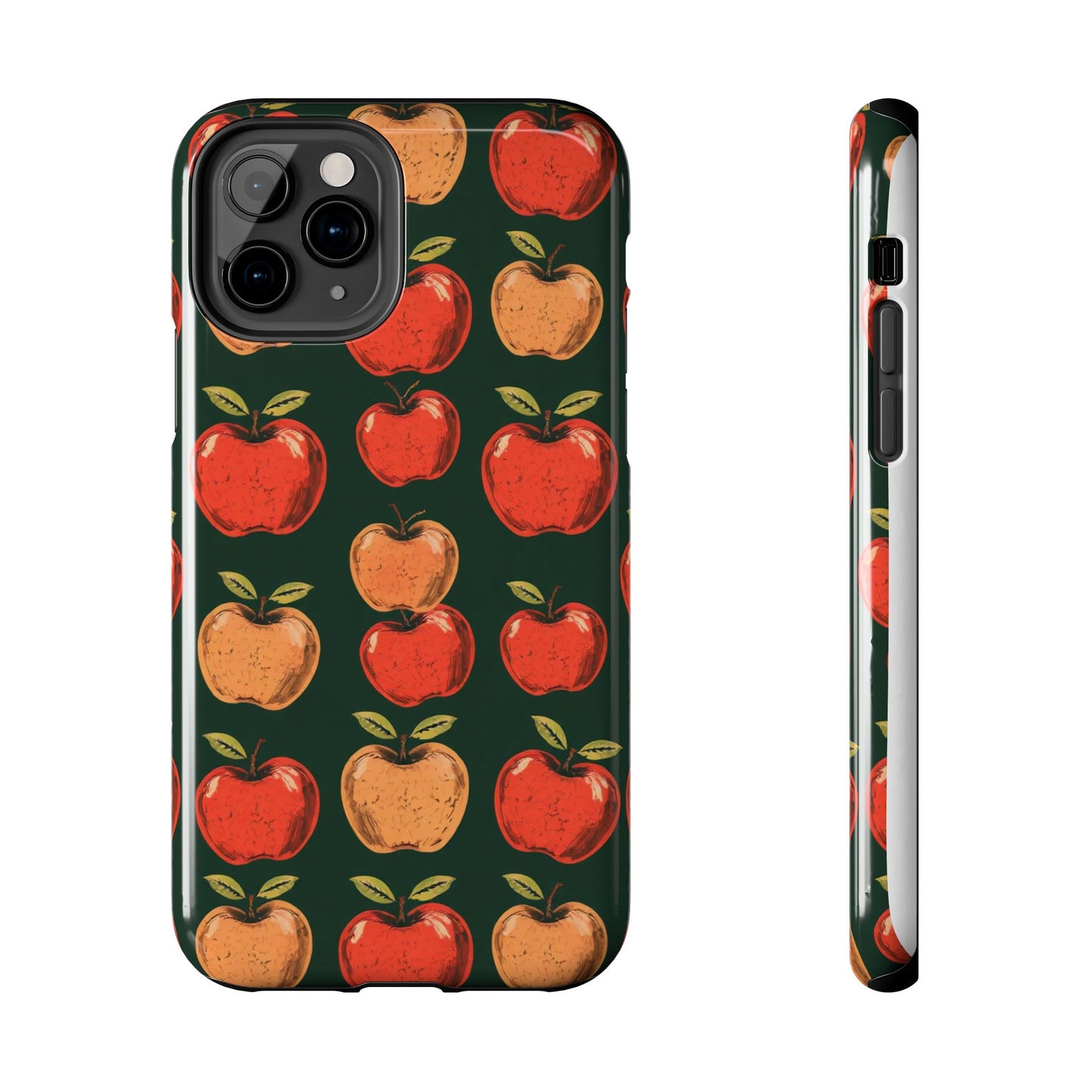 Apple Retro Pattern Tough Phone Case - Durable, Stylish, and Protective for Everyday Use - for iPhone