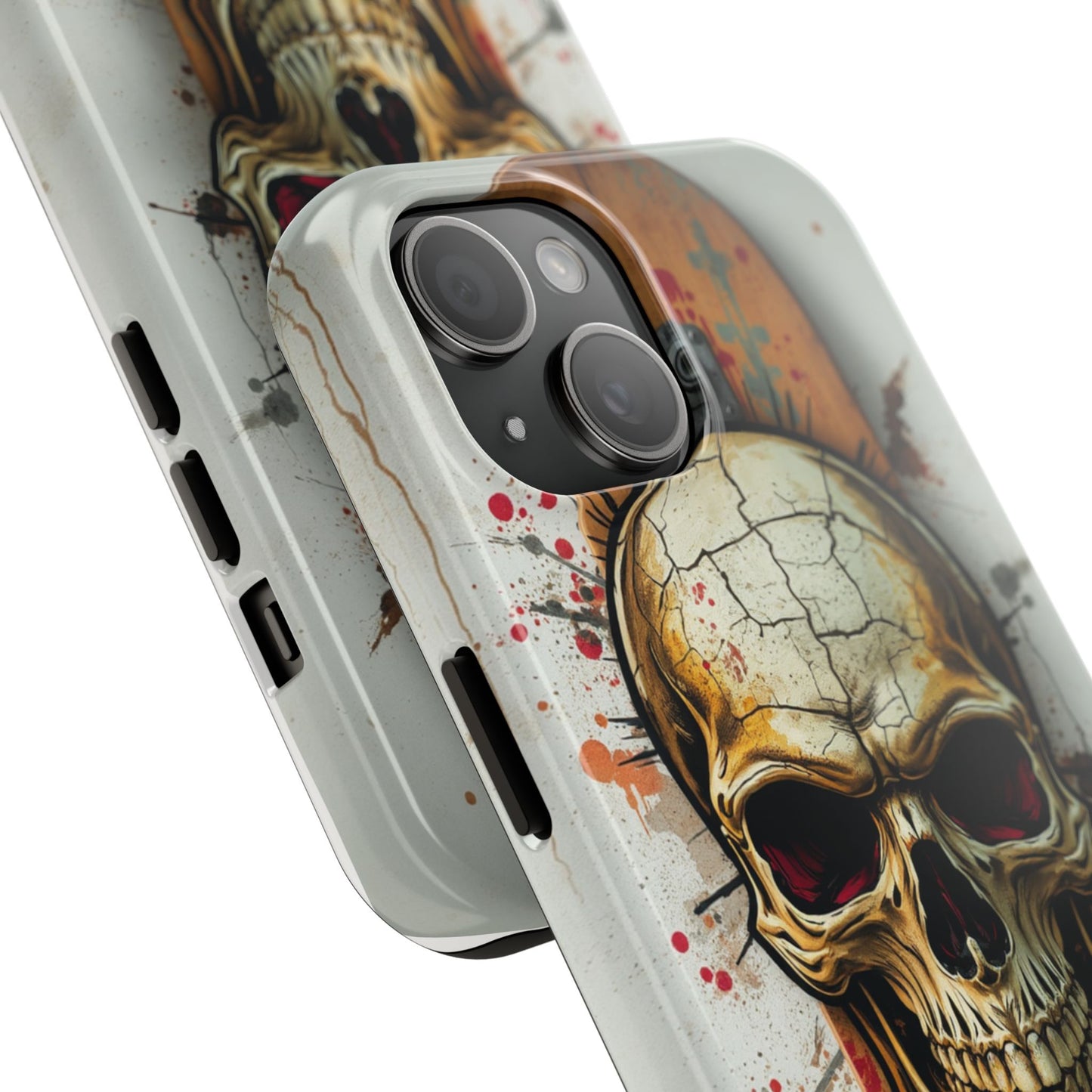 Edgy Skull Tough Phone Case - Durable Protection for Skateboard Enthusiasts