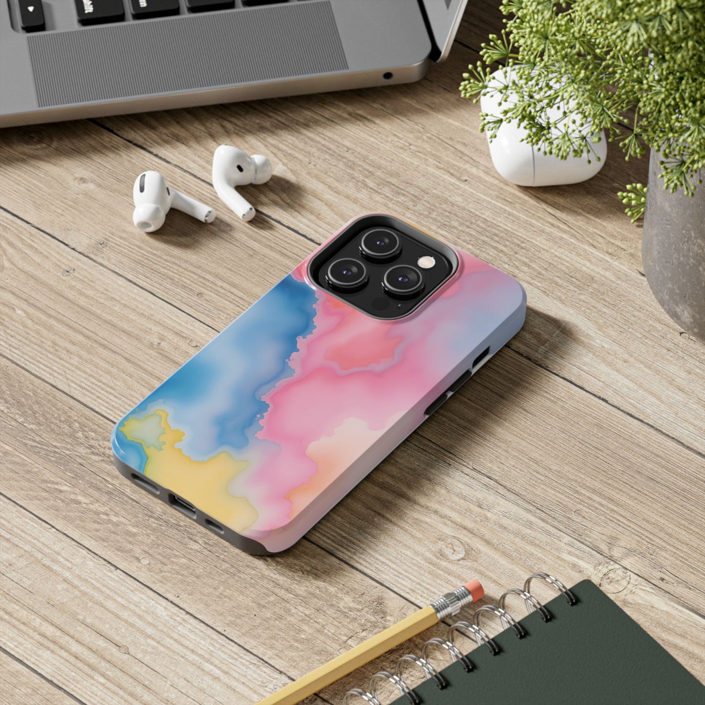 Painted Watercolor Tough Phone Case - Durable Protection with Artistic Vibes - for iPhone