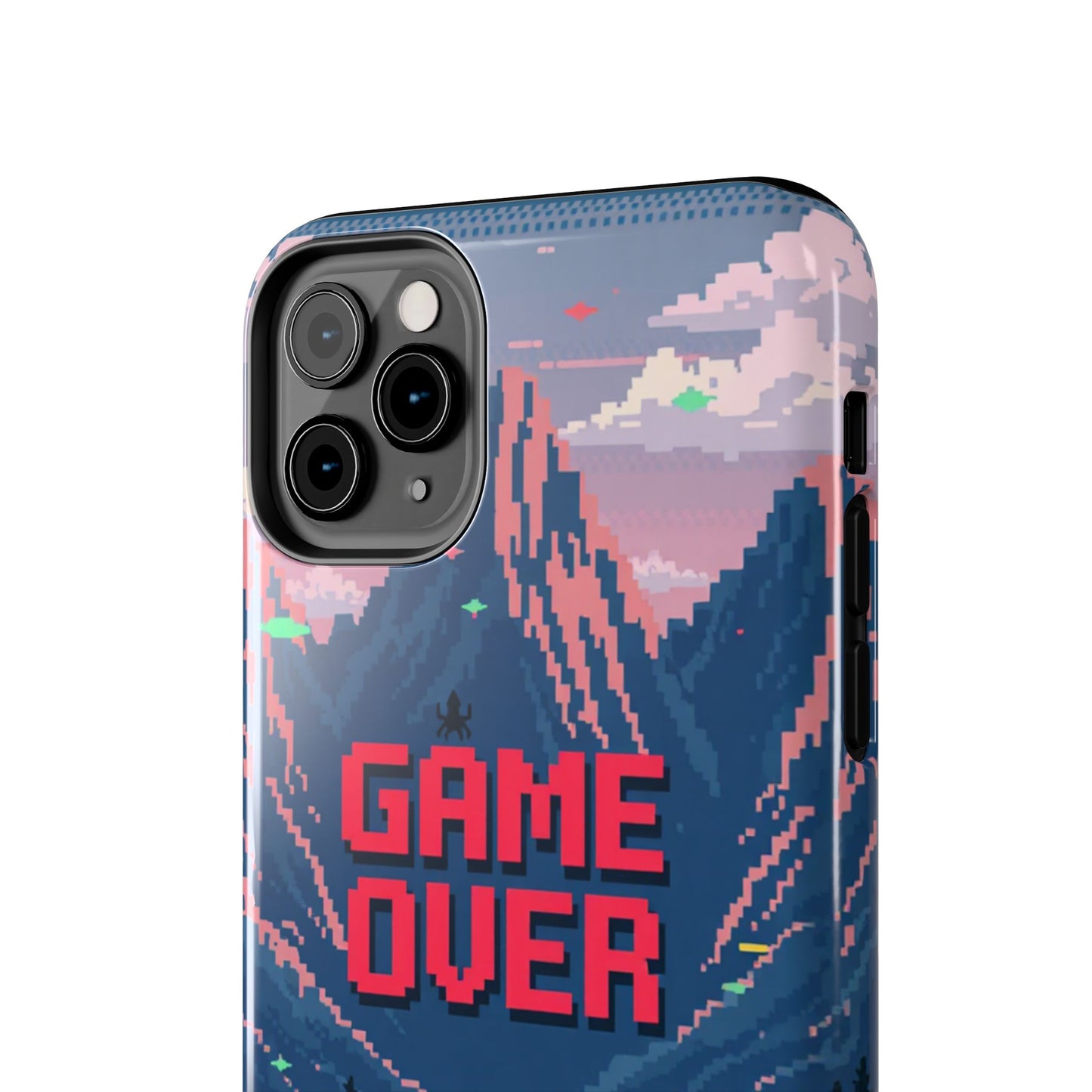 Pixel Art Tough Phone Case - 'Game Over' Design for Gamers