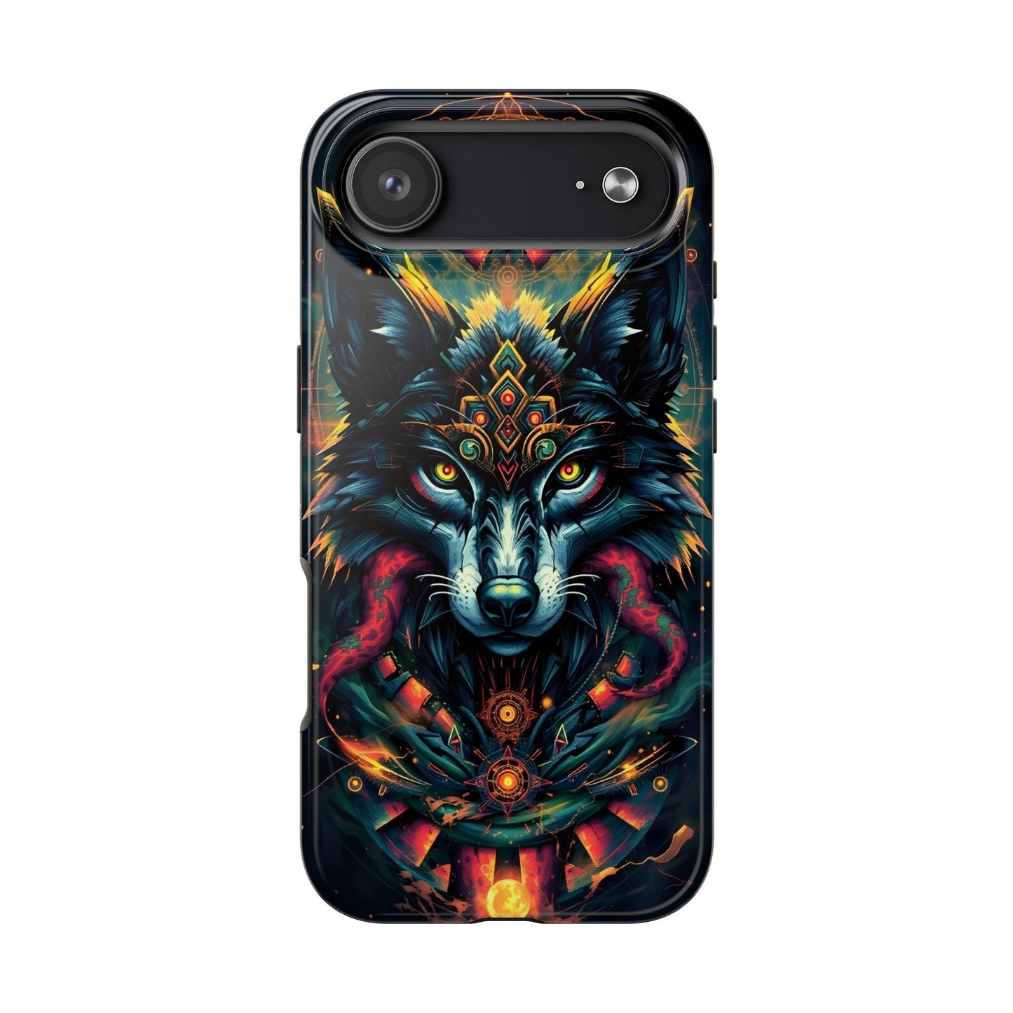 Vibrant Mystical Wolf Art Tough Phone Case - Durable & Unique Design for Animal Lovers - for iPhone