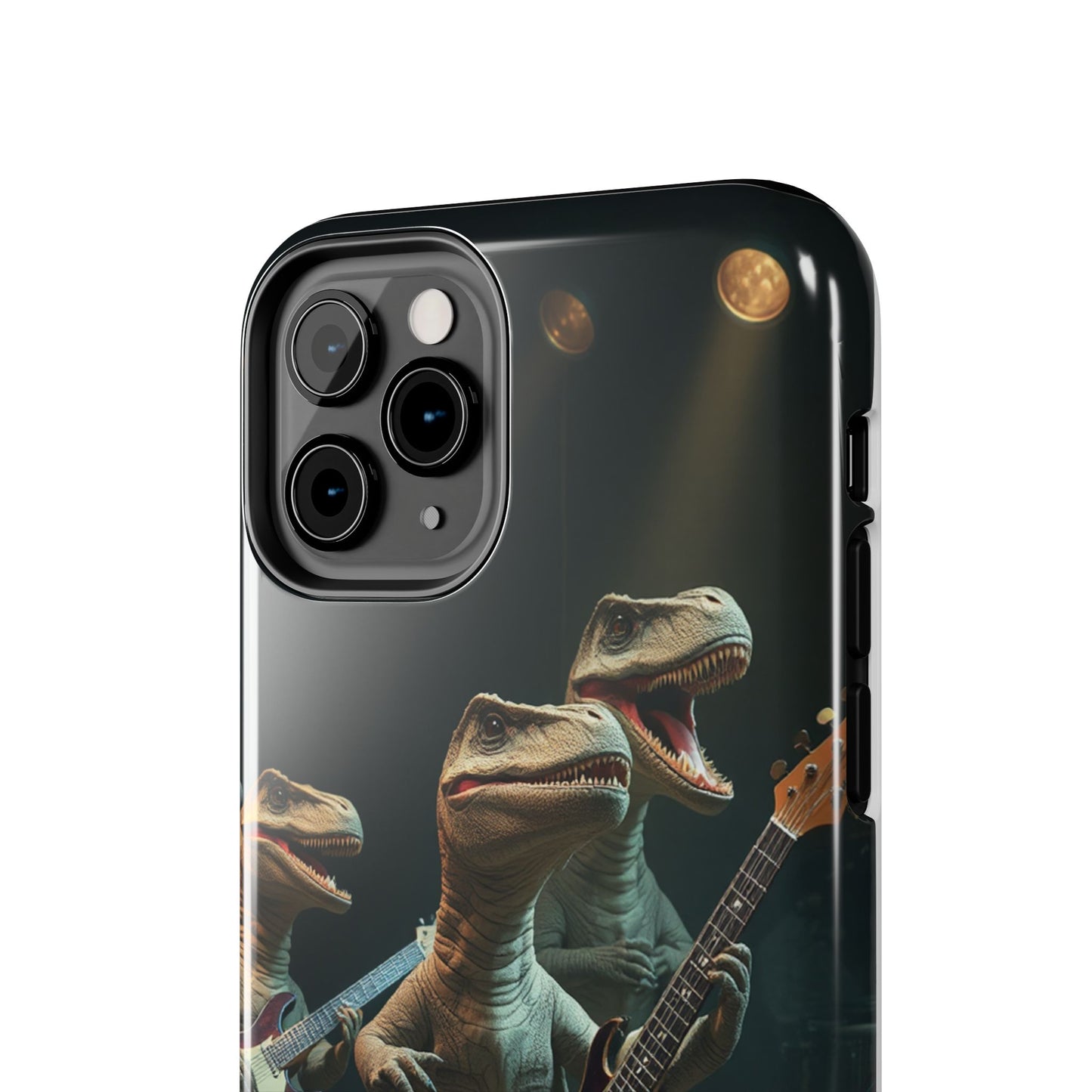 Rockin' Dinosaur Tough Phone Cases - Perfect for Music Lovers and Kids!